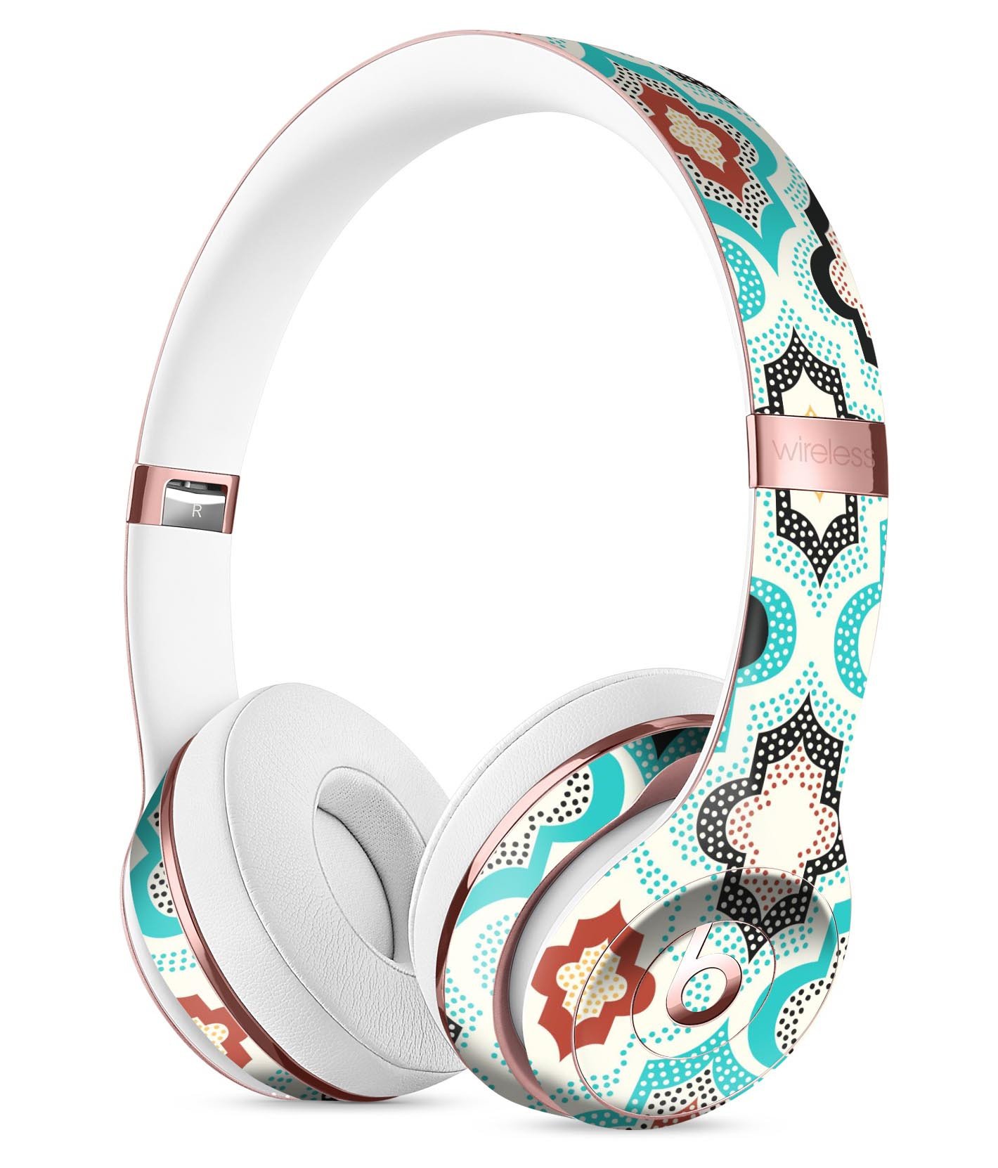 Dotted Moroccan pattern Full-Body Skin Kit for Beats by Dre Solo 3, showcasing vibrant design and precise fit.