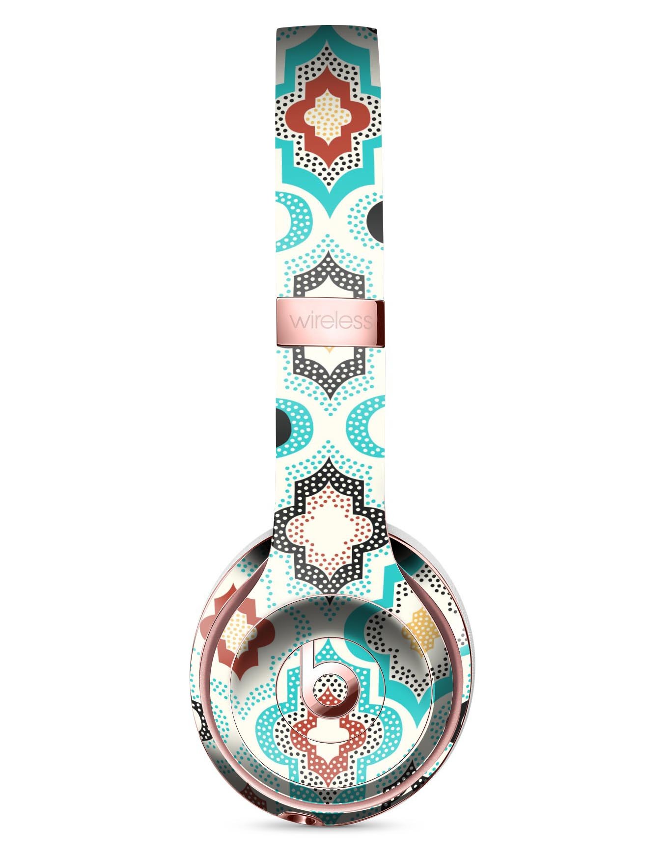 Dotted Moroccan pattern Full-Body Skin Kit for Beats by Dre Solo 3, showcasing vibrant design and precise fit.