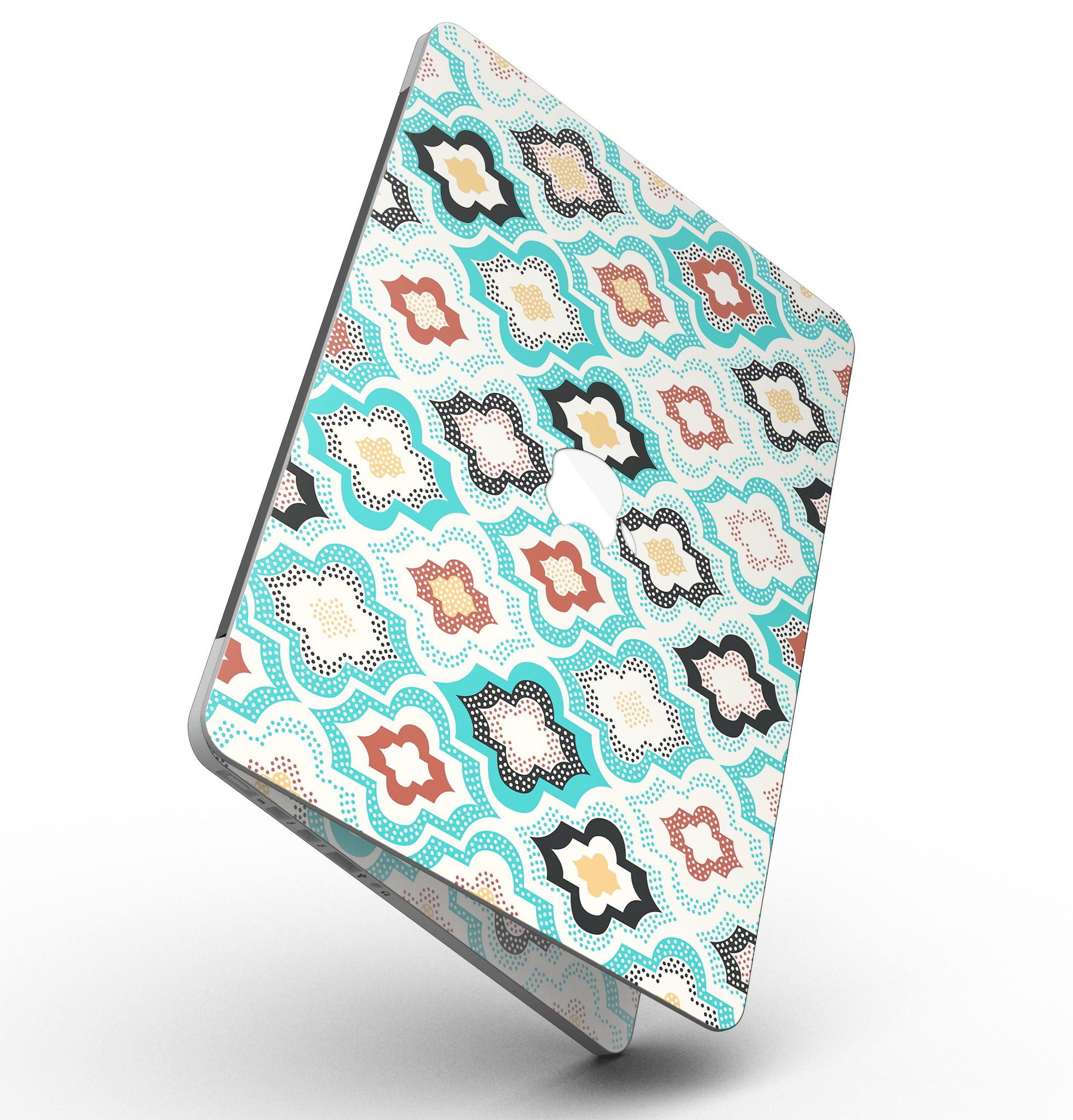 Dotted Moroccan pattern skin for MacBook Pro with Retina Display, showcasing vibrant colors and intricate design.