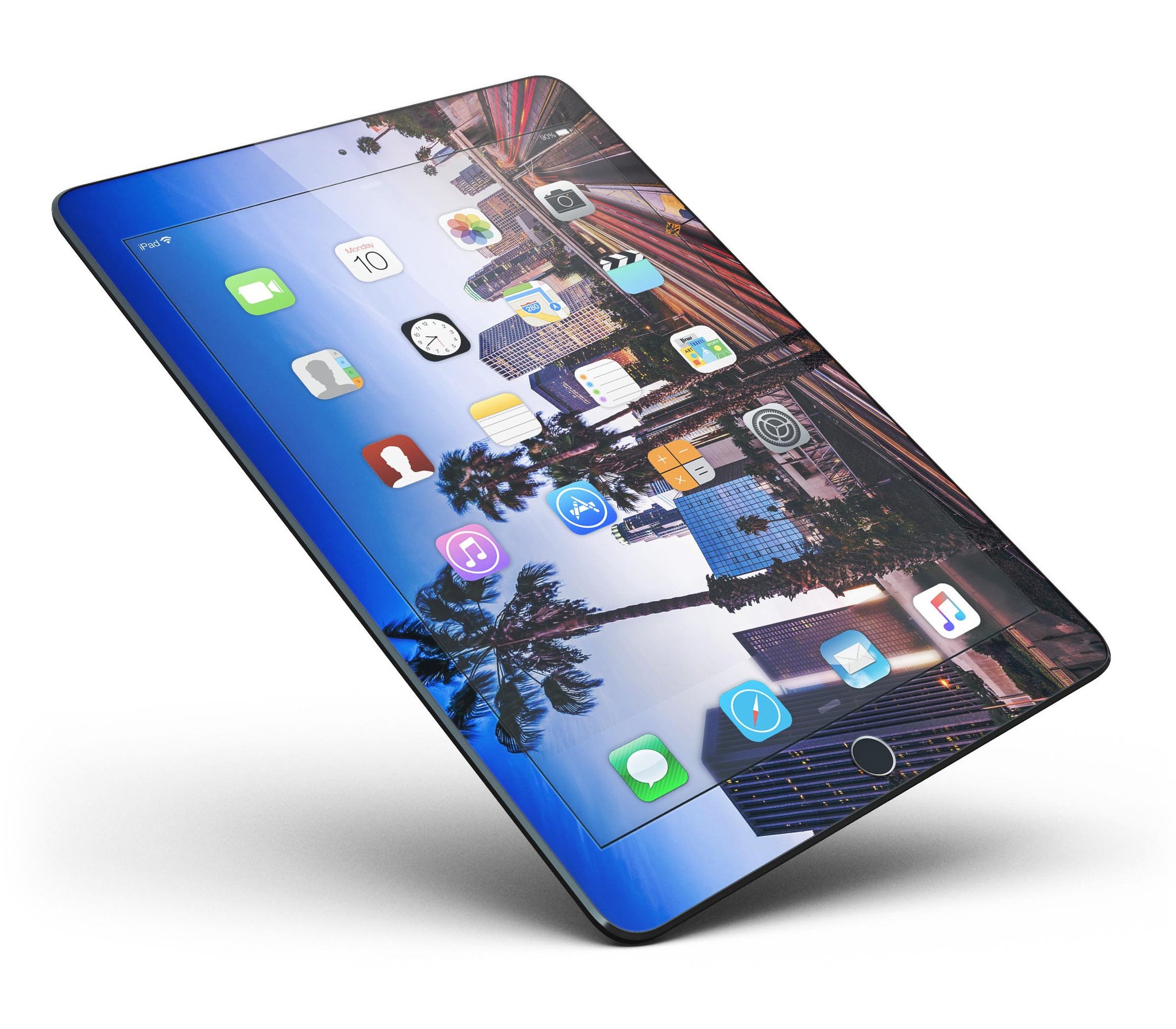 Downtown LA Life V2 Full Body Skin for iPad Pro, showcasing vibrant design and premium vinyl material.