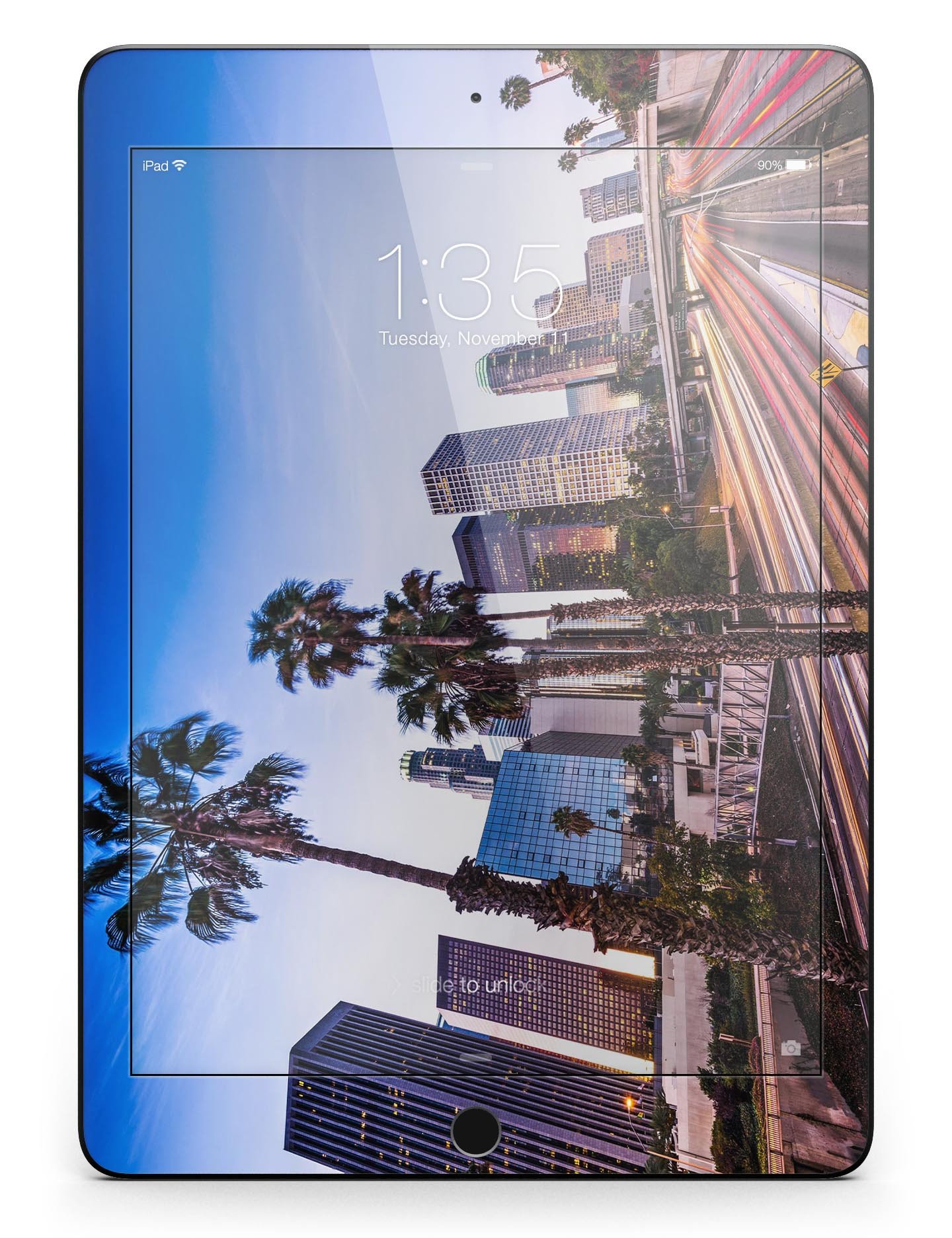 Downtown LA Life V2 Full Body Skin for iPad Pro, showcasing vibrant design and premium vinyl material.