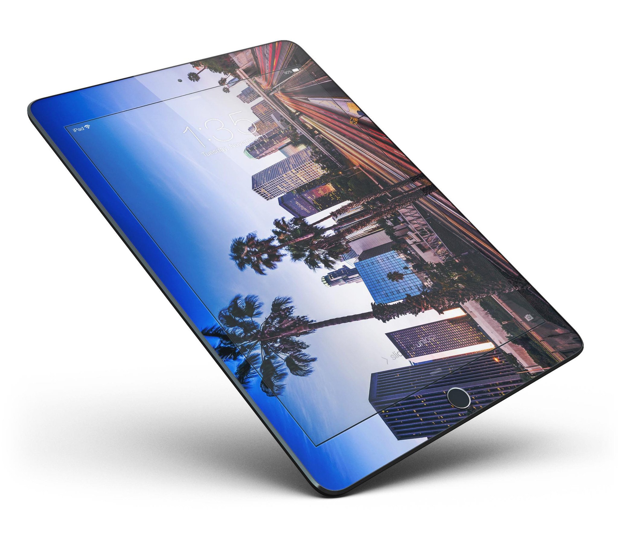 Downtown LA Life V2 Full Body Skin for iPad Pro, showcasing vibrant design and premium vinyl material.