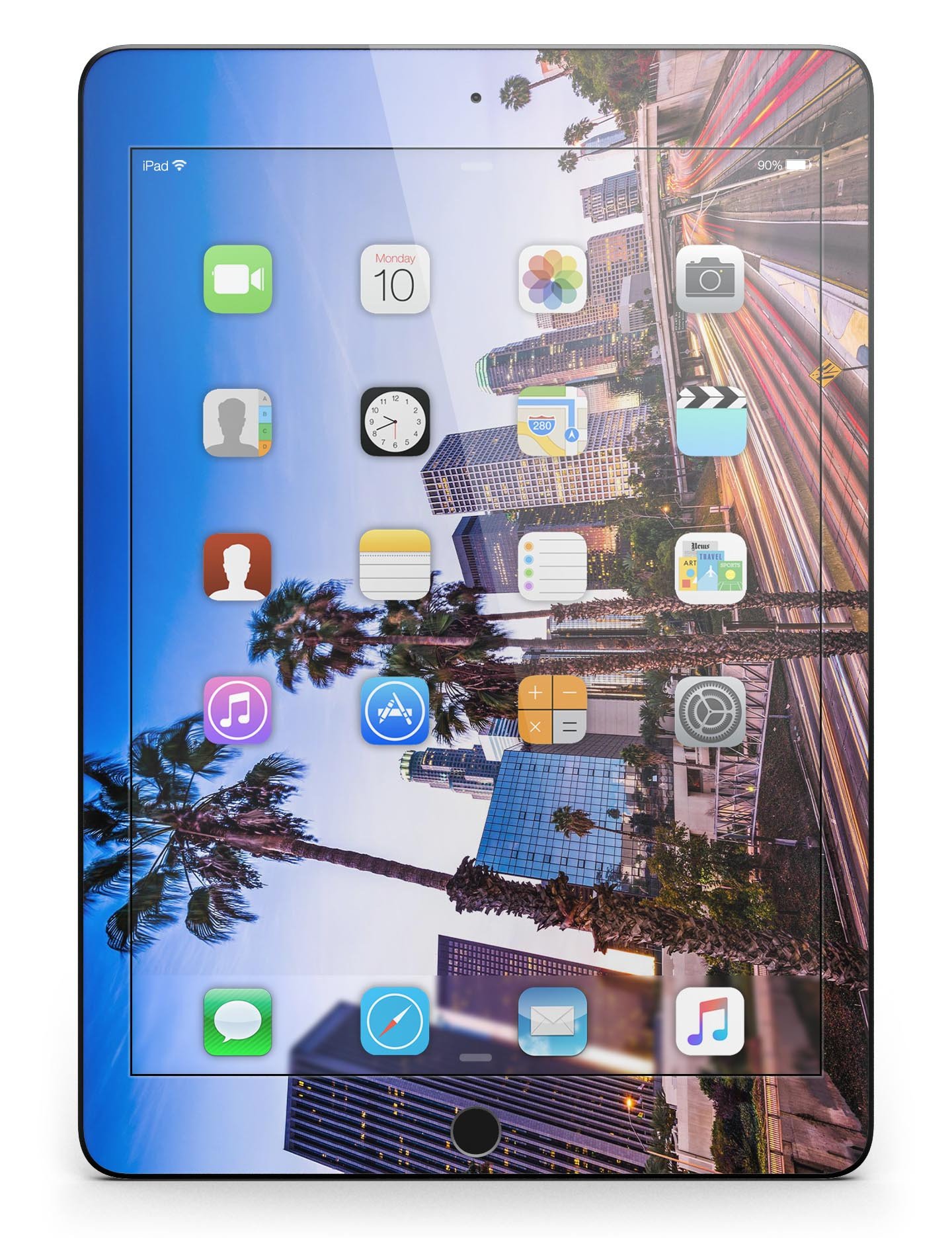 Downtown LA Life V2 Full Body Skin for iPad Pro, showcasing vibrant design and premium vinyl material.