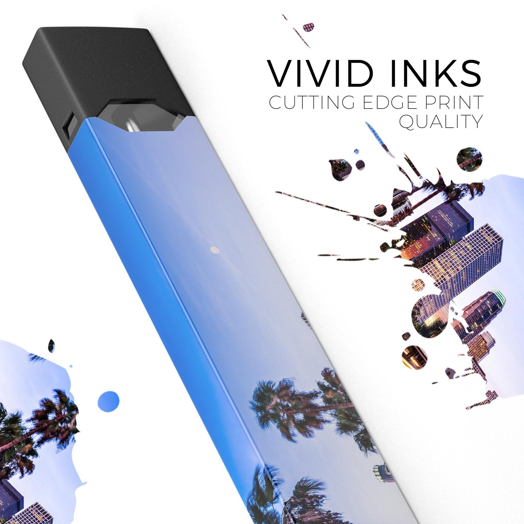 Downtown LA Life V2 premium decal skin-wrap sticker for JUUL device, showcasing vibrant design and protective features.