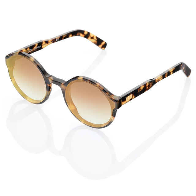 DP69 BOMBA DPS110-02 full-rimmed women's glasses in brown acetate with a round frame design.