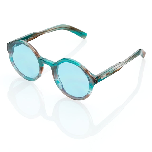 DP69 BOMBA DPS110-05 eyewear featuring a full-rimmed round frame in multicolor, designed for women.