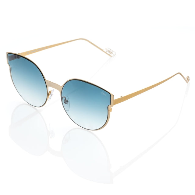 DP69 CARISMA DPS070-05 full-rimmed round frame glasses in gold, designed for women, showcasing elegant metal construction.