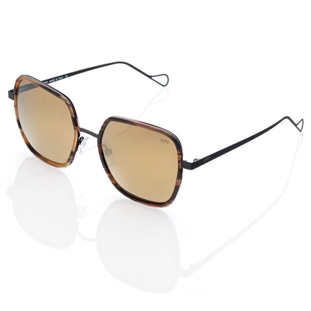 DP69 ESTRO DPS078-11 full-rimmed glasses for women, featuring a stylish brown metal frame and square shape.