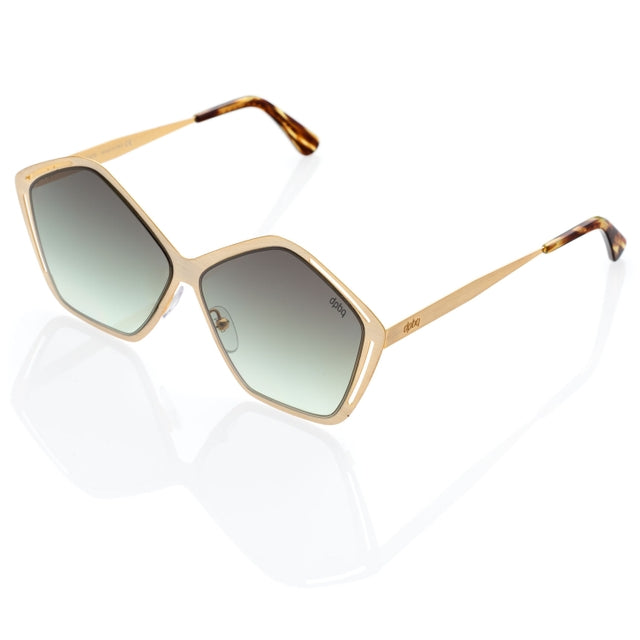 DP69 PENTA DPS099-03 full-rimmed geometric glasses for women in gold metal, showcasing stylish design and quality craftsmanship.