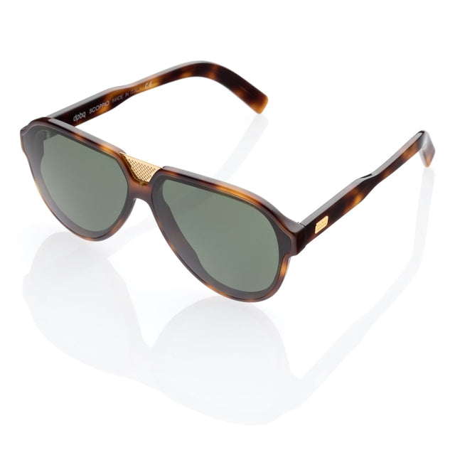 DP69 SCOPPIO DPS108-02 aviator sunglasses in brown metal frame, designed for men.