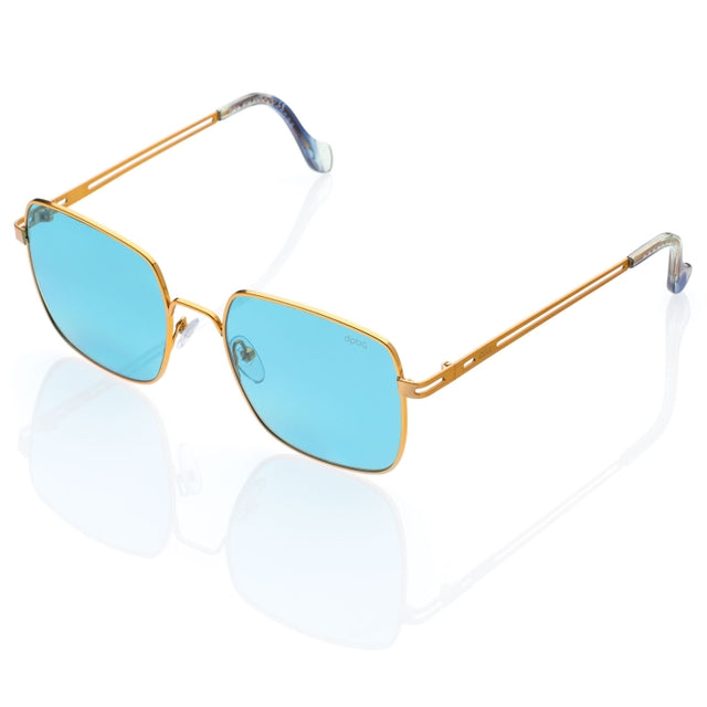 DP69 SEXA DPS129-01 full-rimmed gold metal eyeglasses for women, featuring a modern rectangle shape.