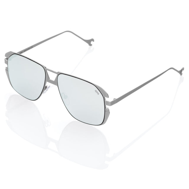 DP69 SGAMO DPS130-01 aviator sunglasses with a full-rimmed silver metal frame, designed for men.