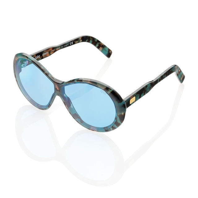 DP69 SPINTA DPS148-03 women's glasses in blue with full-rimmed oval design, made from durable acetate material.