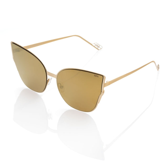 DP69 TIGRA DPS071-04 full-rimmed women's eyewear in gold metal with geometric frame design.