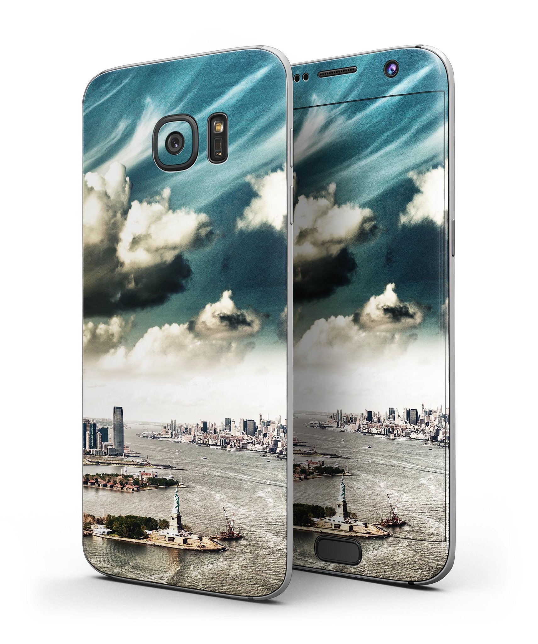 Drama NYC Full Body Skin-Kit for Samsung Galaxy S7/S7 Edge, showcasing premium vinyl design and stylish finish options.