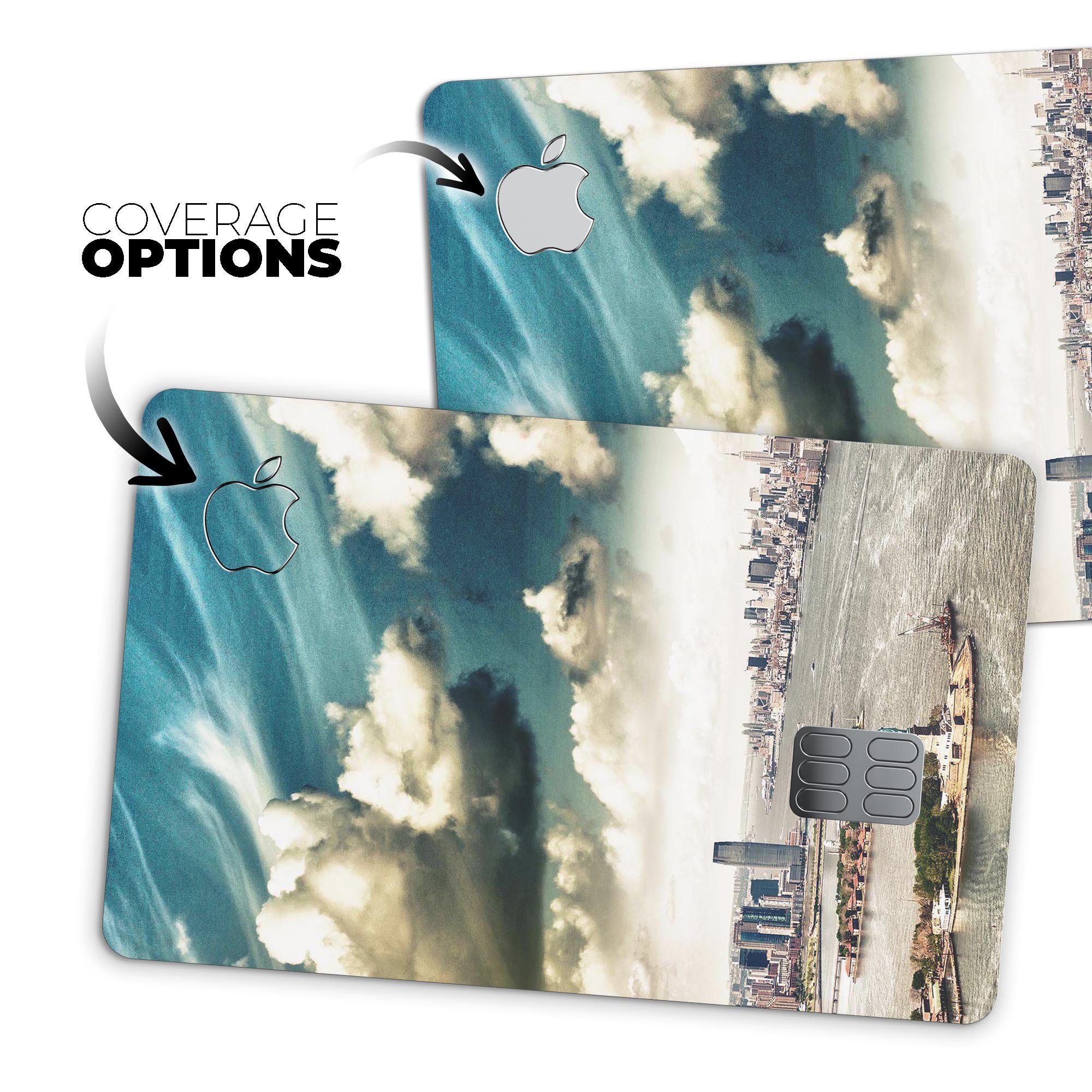 Drama NYC Premium Protective Decal Skin-Kit for Apple Card, showcasing its sleek design and high-quality vinyl material.