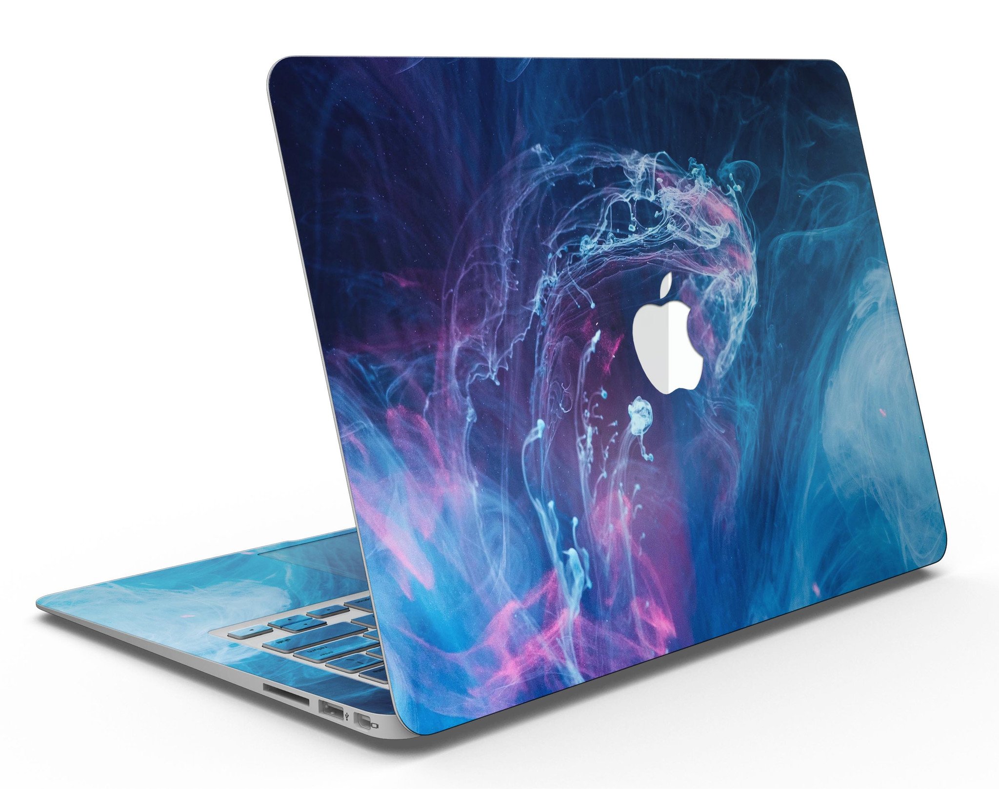 Dream Blue Cloud MacBook Air Skin Kit showcasing vibrant blue cloud design on premium vinyl.