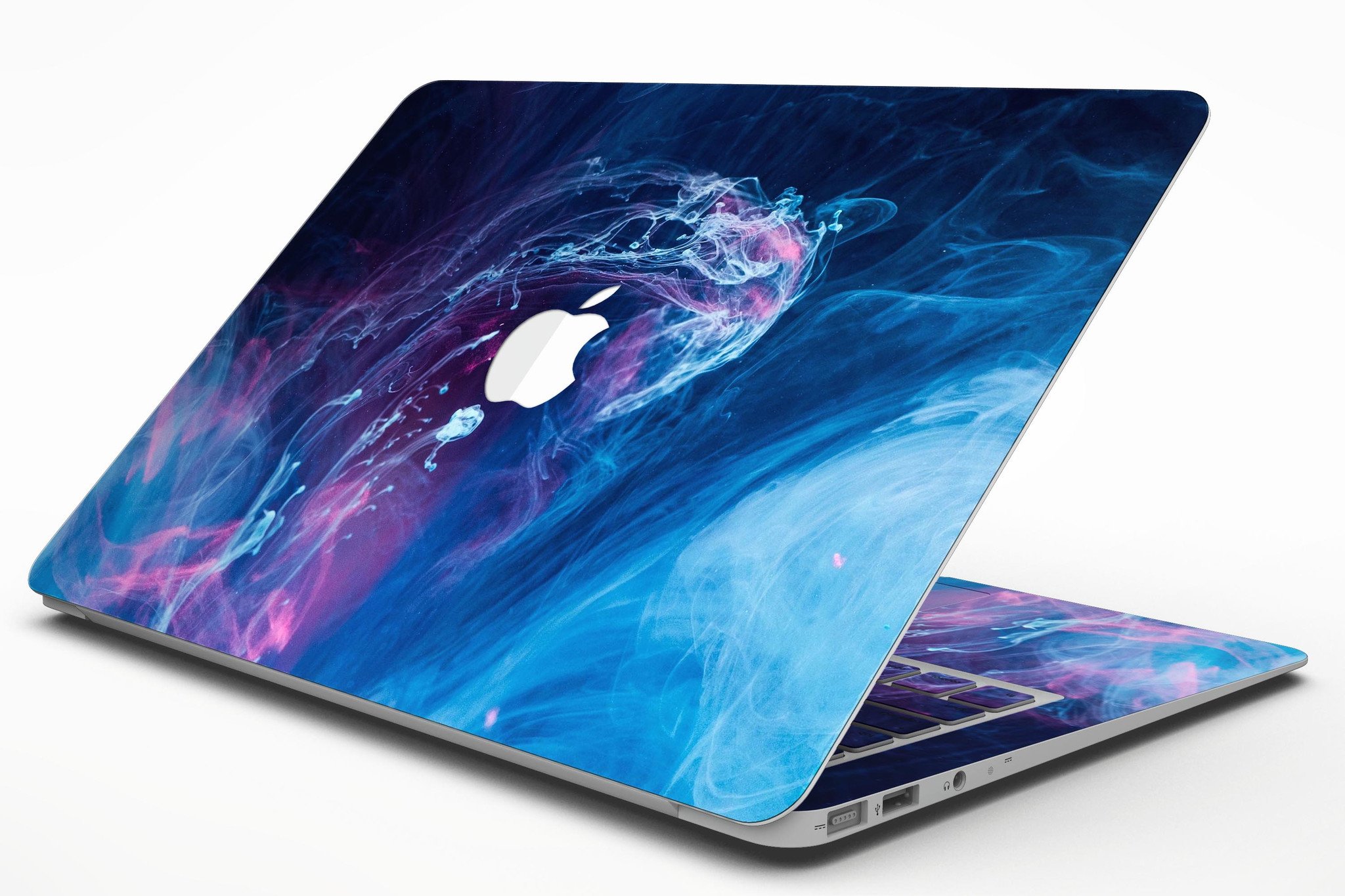 Dream Blue Cloud MacBook Air Skin Kit showcasing vibrant blue cloud design on premium vinyl.