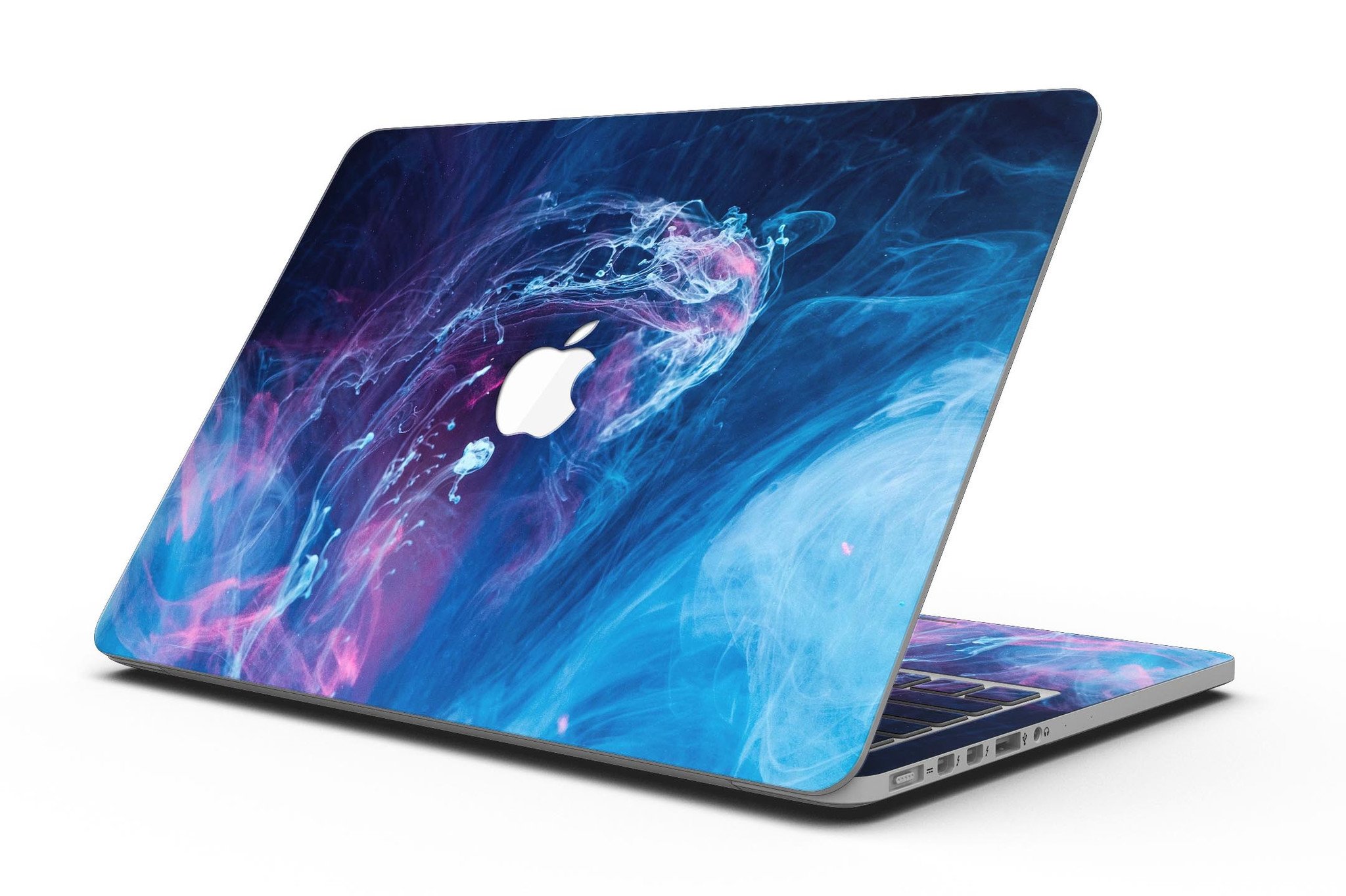 Dream Blue Cloud skin for MacBook Pro with Retina Display, showcasing vibrant blue cloud design and premium vinyl material.