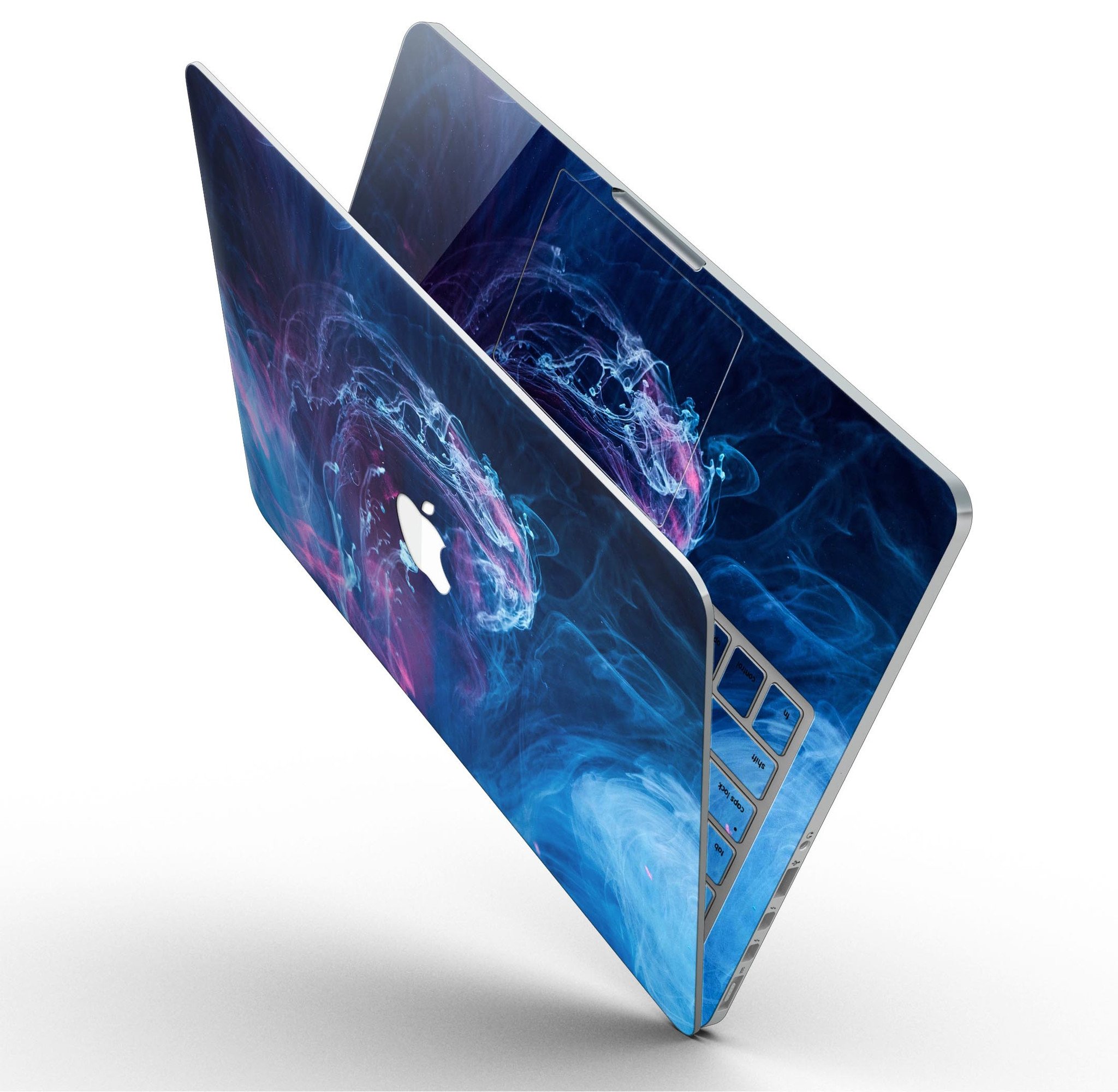 Dream Blue Cloud skin for MacBook Pro with Retina Display, showcasing vibrant blue cloud design and premium vinyl material.