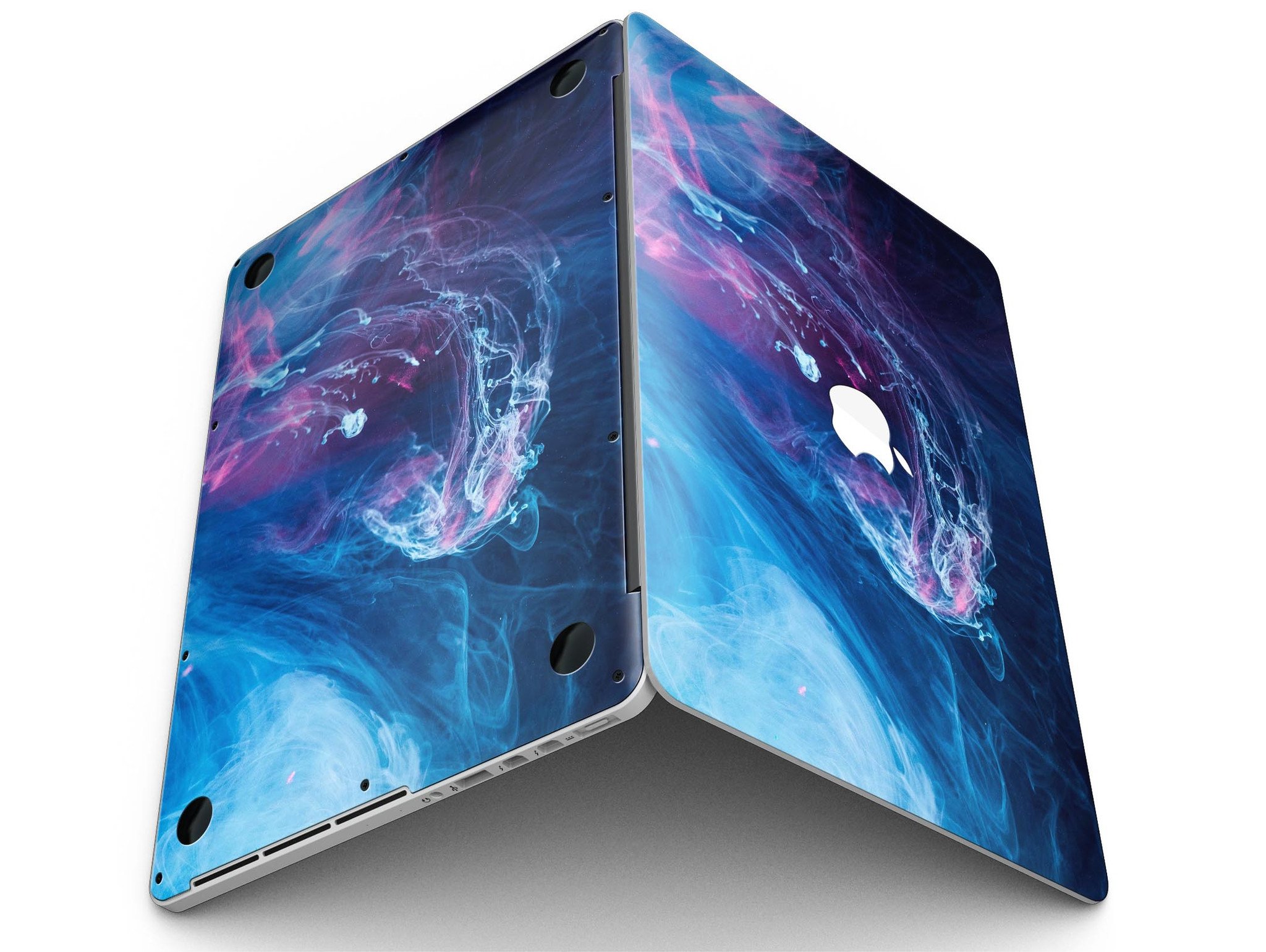 Dream Blue Cloud skin for MacBook Pro with Retina Display, showcasing vibrant blue cloud design and premium vinyl material.