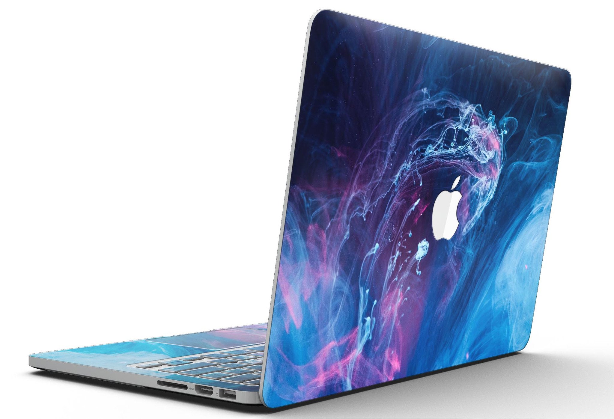 Dream Blue Cloud skin for MacBook Pro with Retina Display, showcasing vibrant blue cloud design and premium vinyl material.