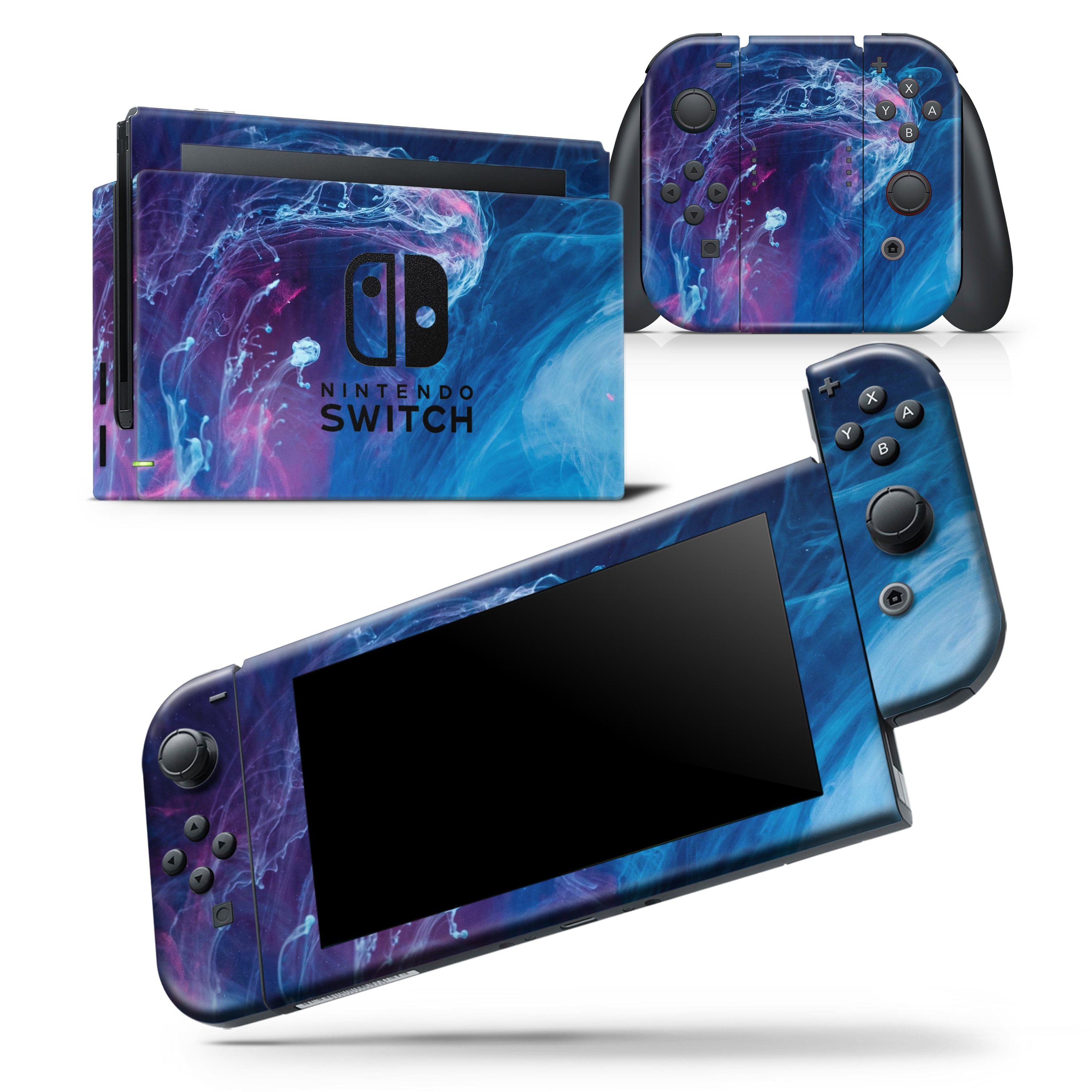 Dream Blue Cloud skin wrap decal for Nintendo Switch Lite, showcasing a vibrant blue cloud design that fits snugly on the console.