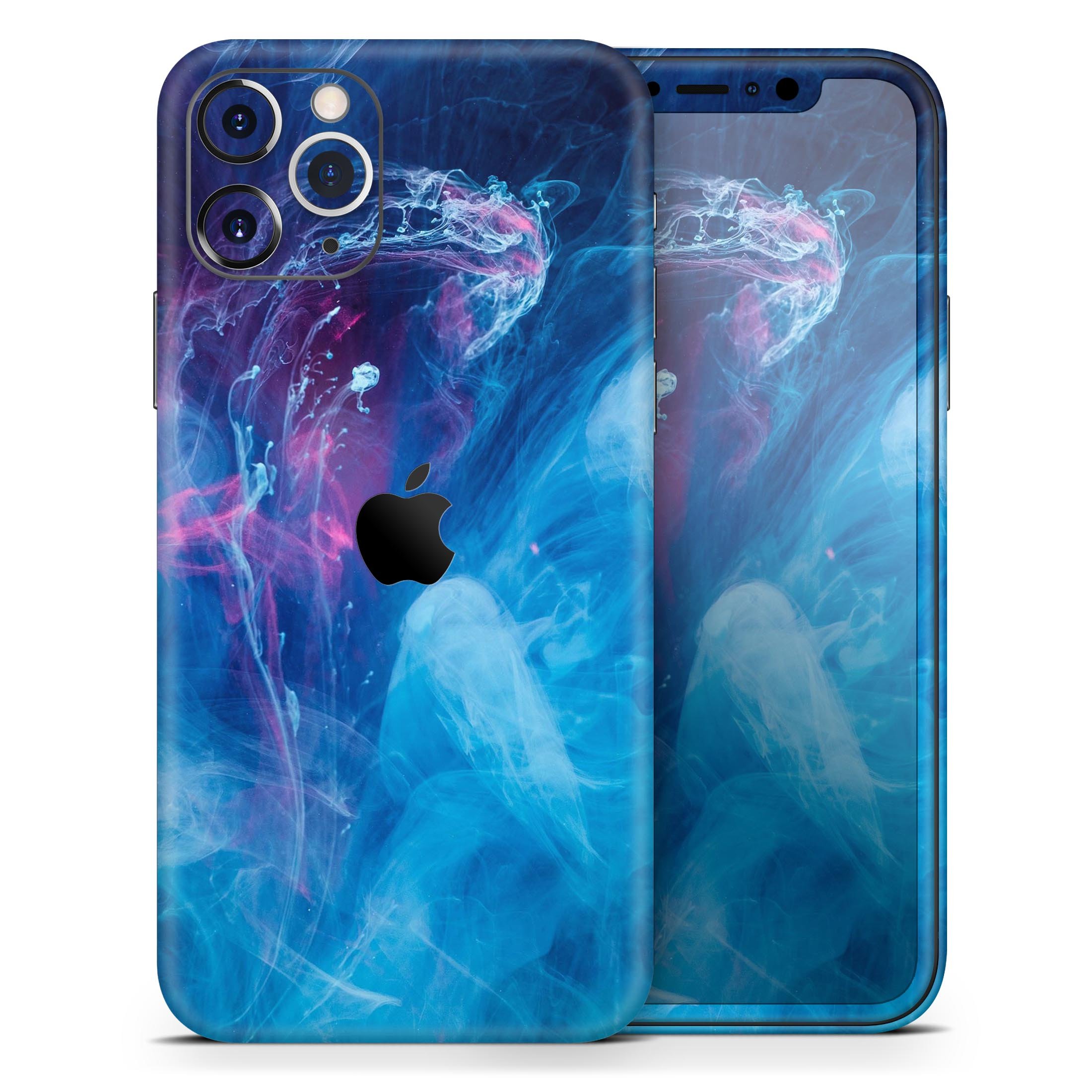 Dream Blue Cloud Skin-Kit for Apple iPhone 13, showcasing a vibrant blue cloud design on a sleek vinyl surface.