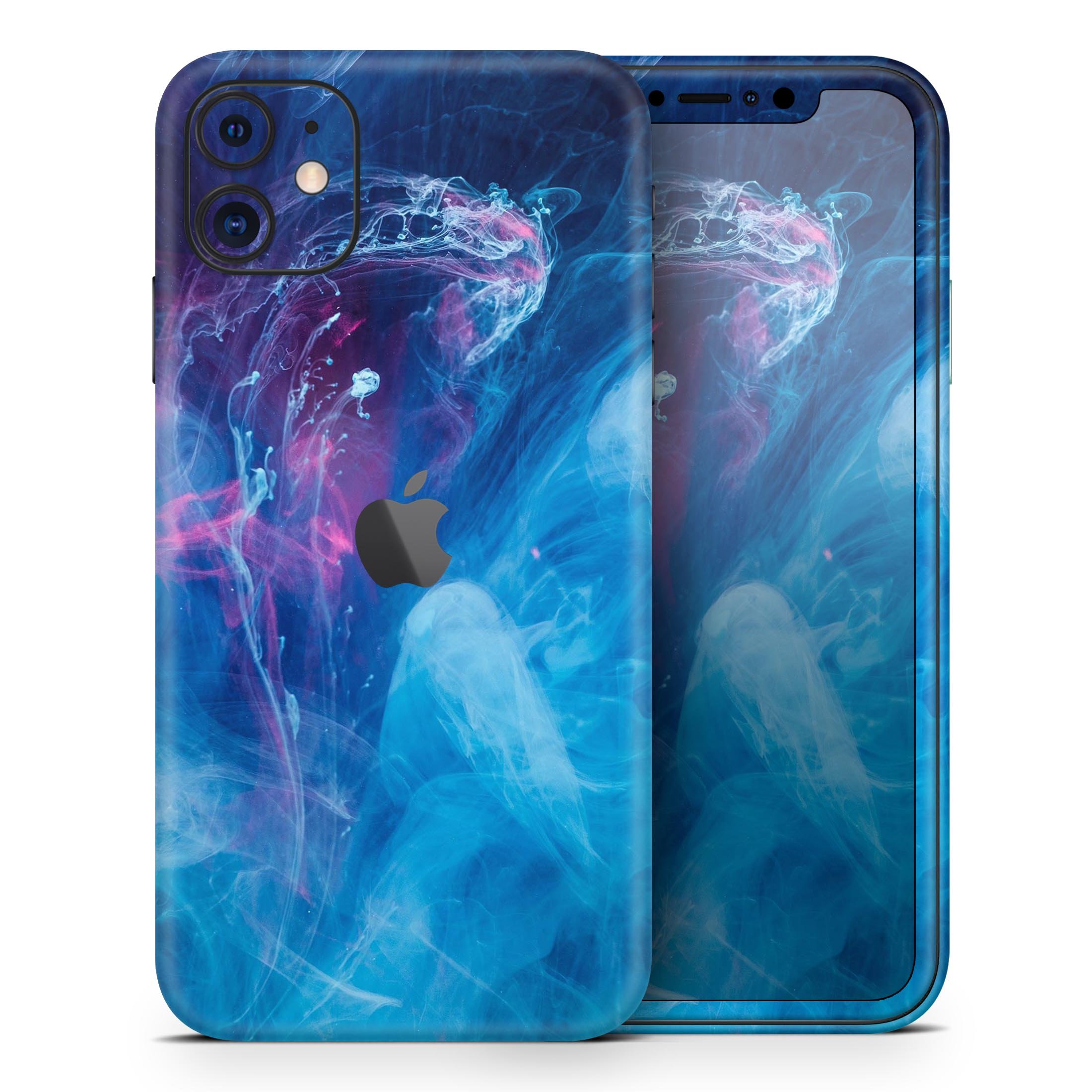 Dream Blue Cloud Skin-Kit for Apple iPhone 13, showcasing a vibrant blue cloud design on a sleek vinyl surface.