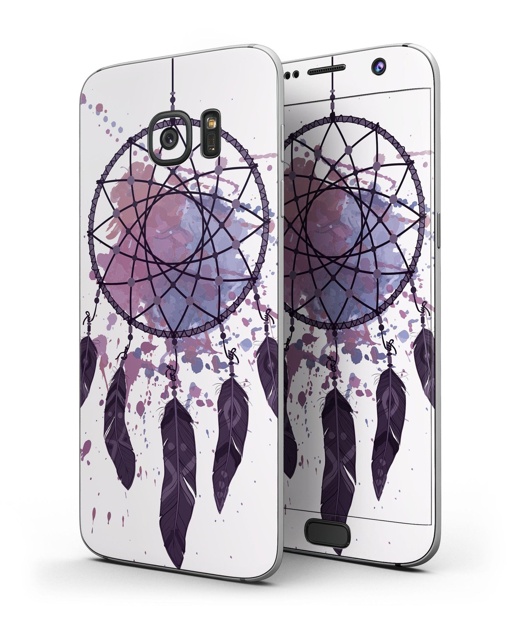 Dreamcatcher Splatter Full Body Skin-Kit for Samsung Galaxy S7, showcasing vibrant colors and unique design.