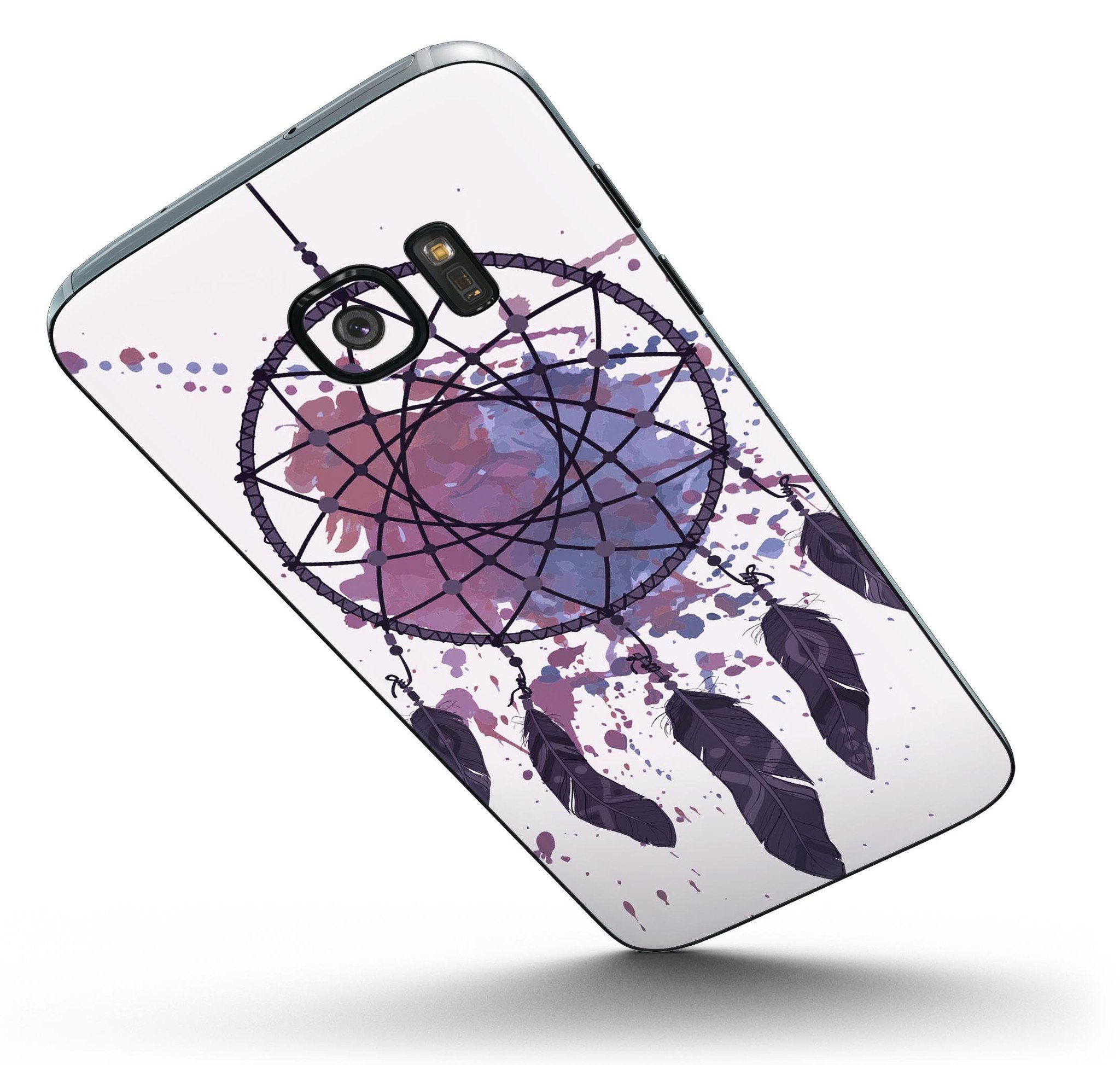 Dreamcatcher Splatter Full Body Skin-Kit for Samsung Galaxy S7, showcasing vibrant colors and unique design.