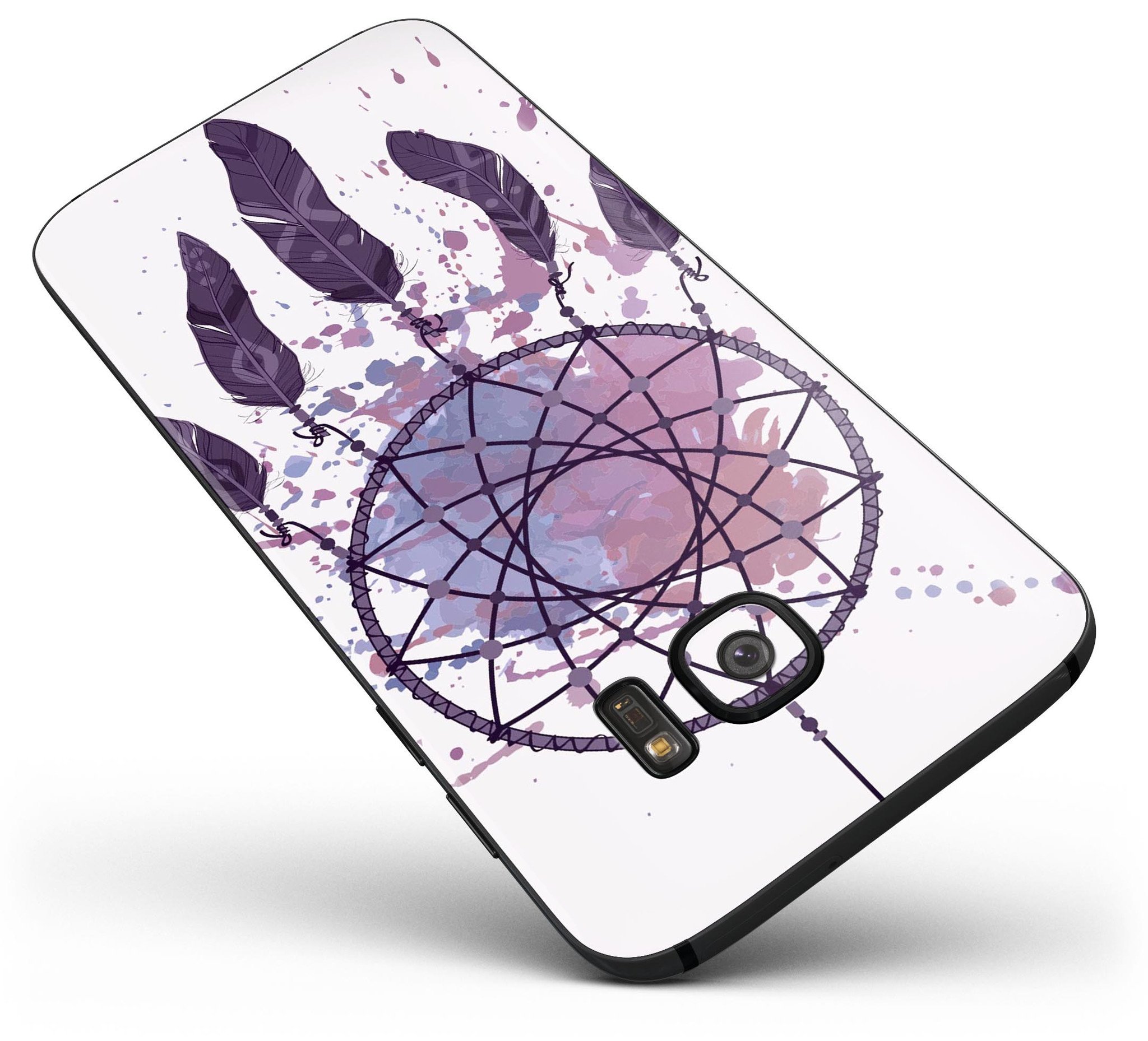 Dreamcatcher Splatter Full Body Skin-Kit for Samsung Galaxy S7, showcasing vibrant colors and unique design.