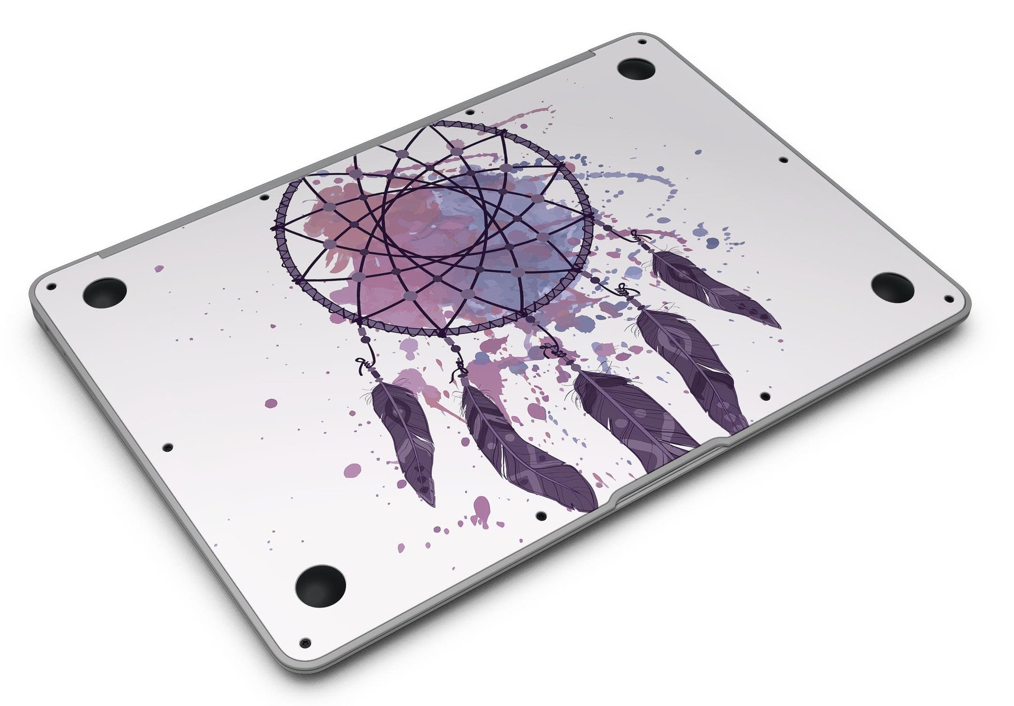 Dreamcatcher Splatter MacBook Air Skin Kit showcasing vibrant splatter design on a sleek MacBook Air.