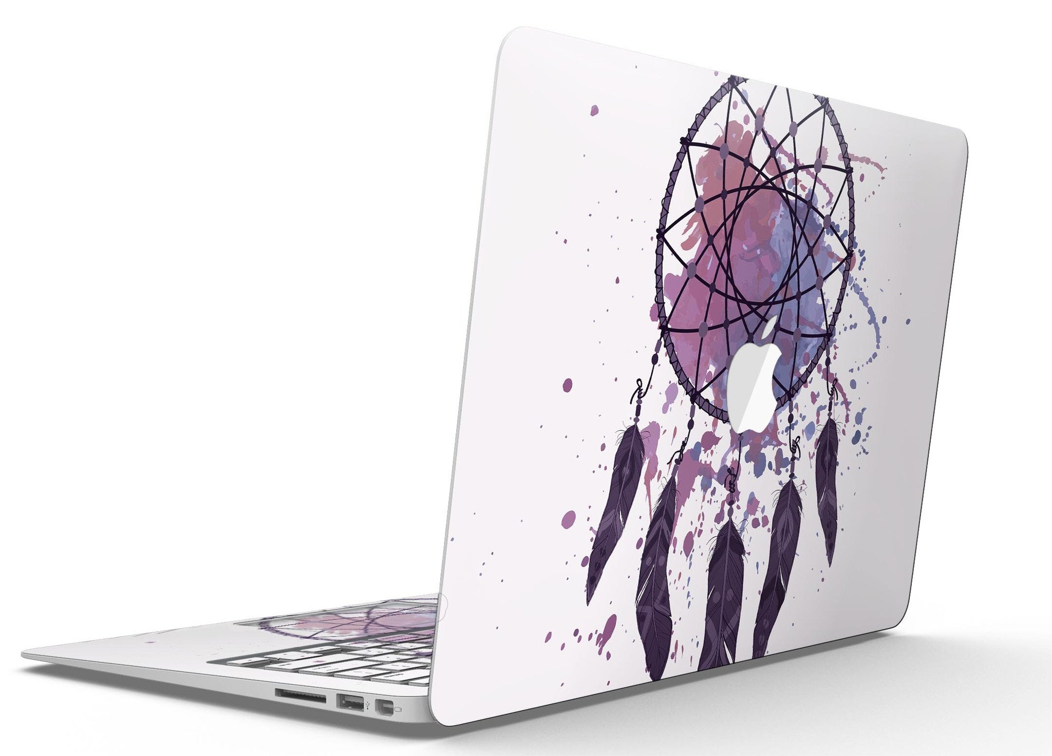 Dreamcatcher Splatter MacBook Air Skin Kit showcasing vibrant splatter design on a sleek MacBook Air.