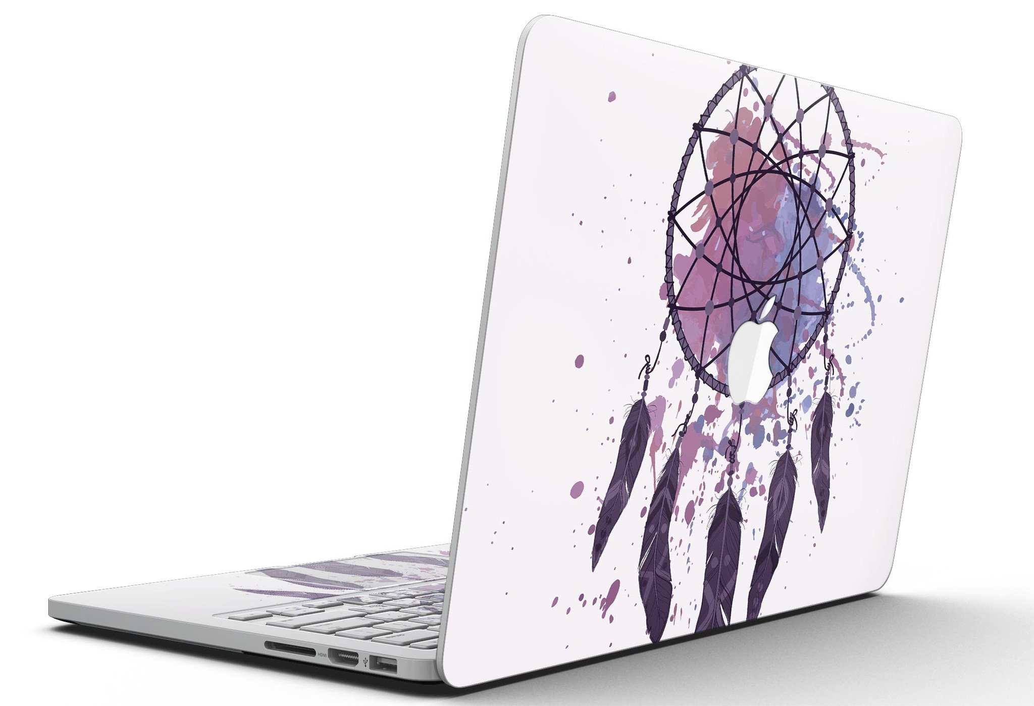 Dreamcatcher Splatter skin for MacBook Pro with Retina Display, showcasing vibrant colors and unique design.