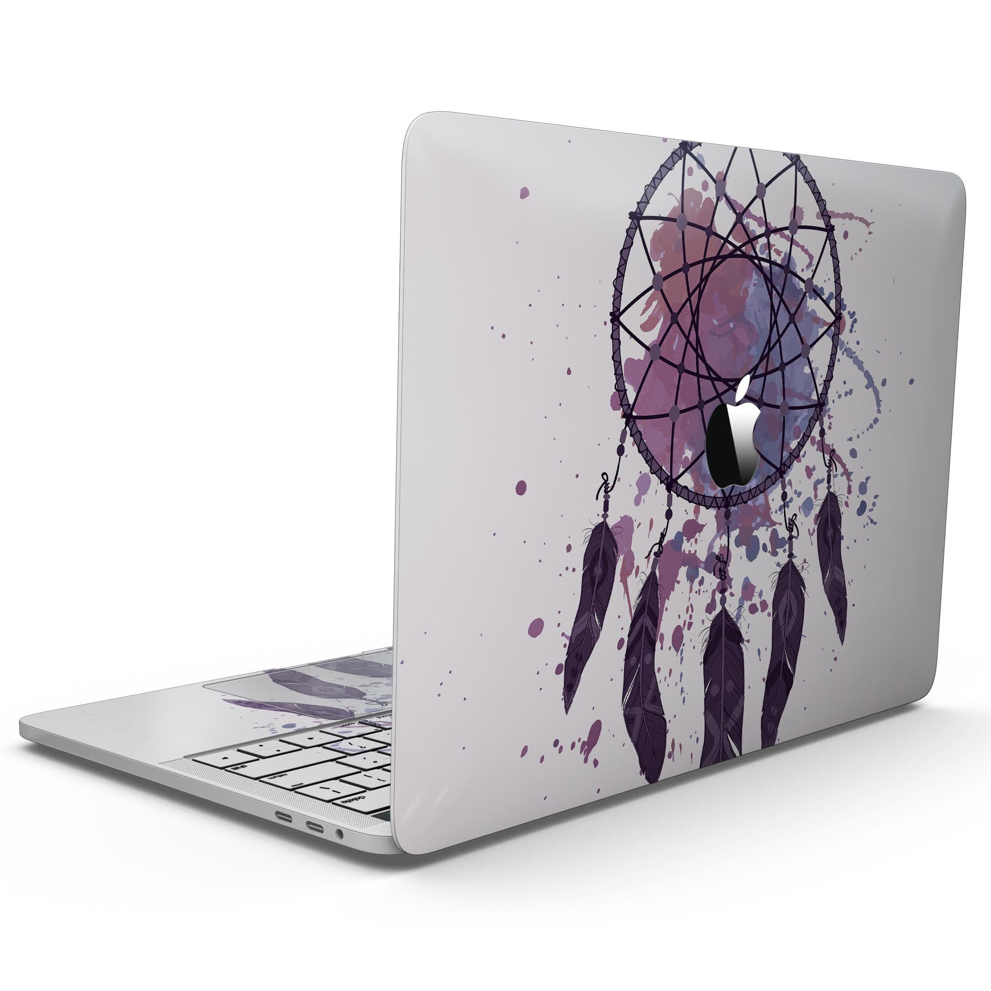 Dreamcatcher Splatter skin kit for MacBook Pro with Touch Bar, showcasing vibrant colors and unique design.