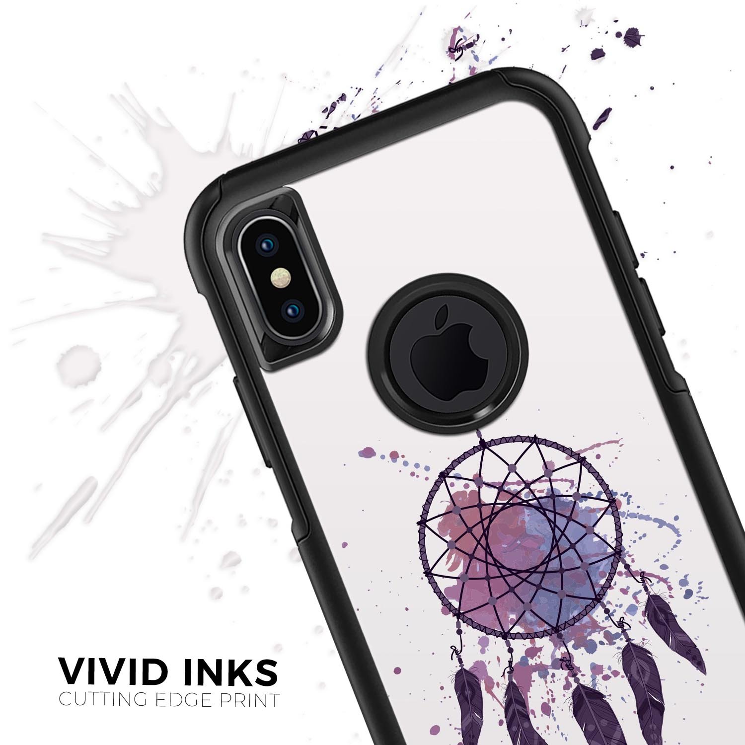 Dreamcatcher Splatter Skin Kit for iPhone OtterBox Cases featuring vibrant colors and unique patterns.