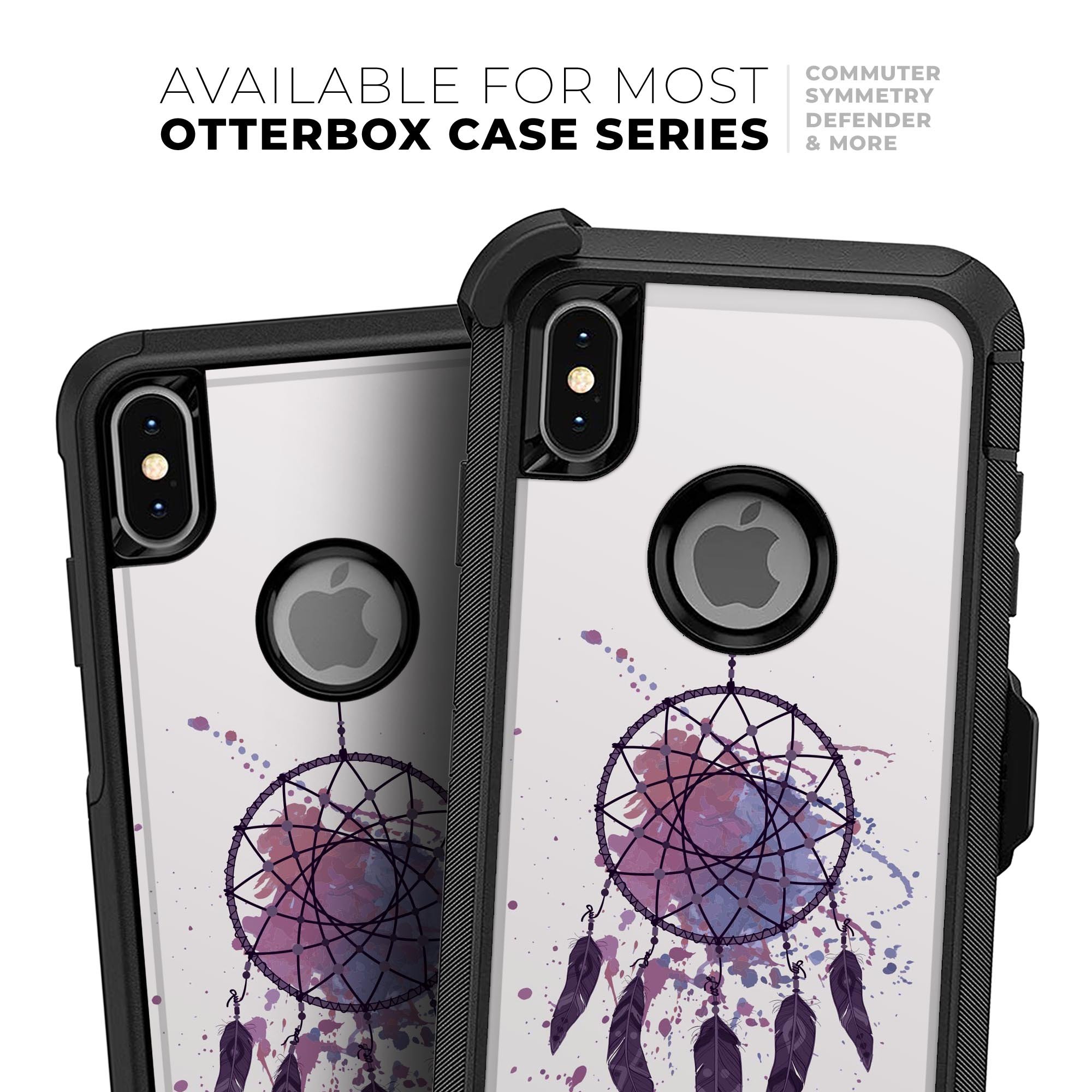 Dreamcatcher Splatter Skin Kit for iPhone OtterBox Cases featuring vibrant colors and unique patterns.