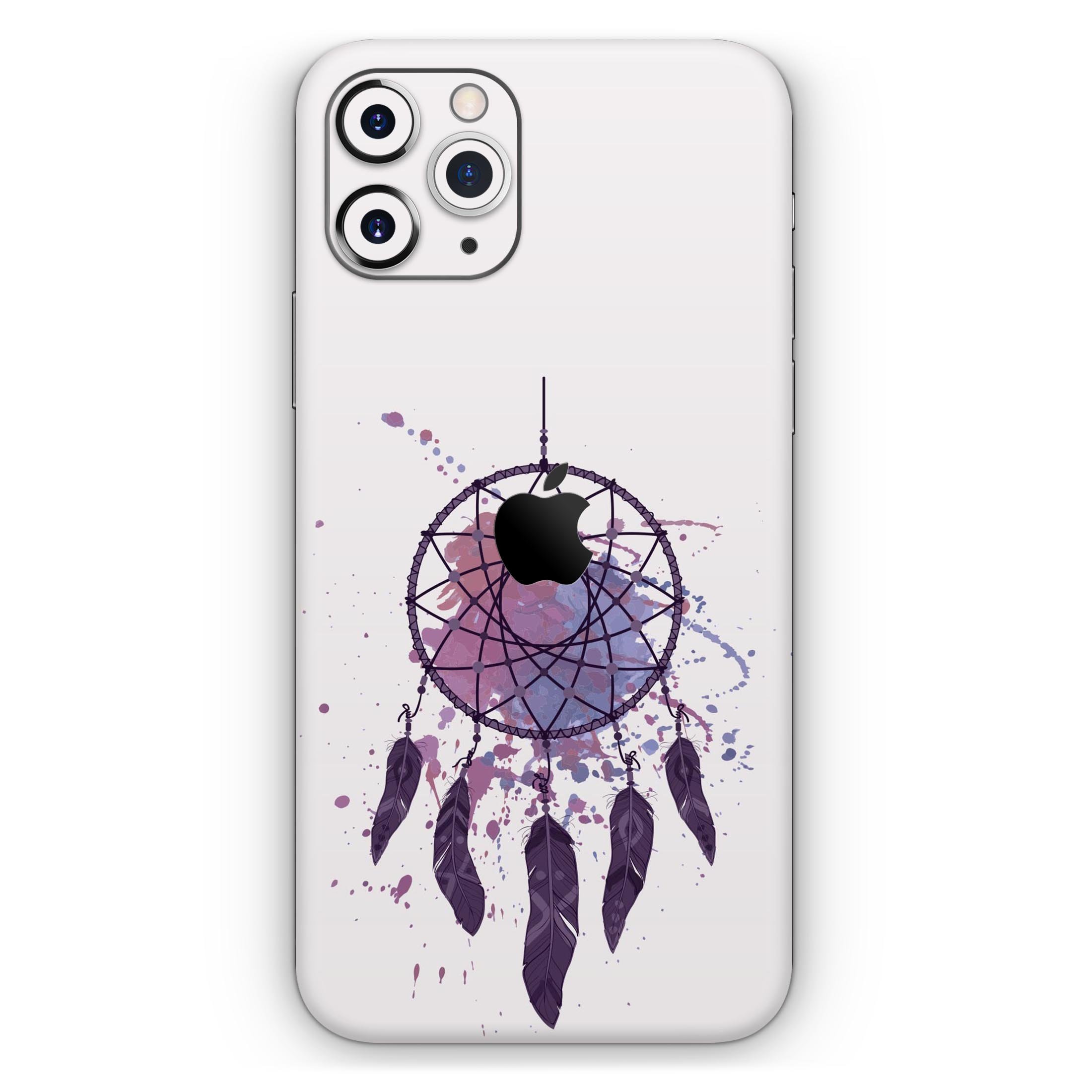 Dreamcatcher Splatter Skin-Kit for Apple iPhone 13, showcasing vibrant colors and unique design.