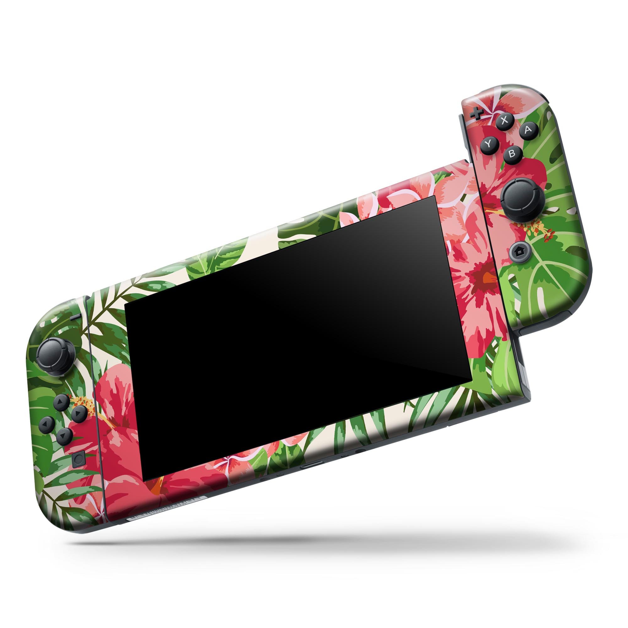 Dreamy Subtle Floral V1 skin decal wrap kit for Nintendo Switch, showcasing a beautiful floral design that fits snugly on the console.