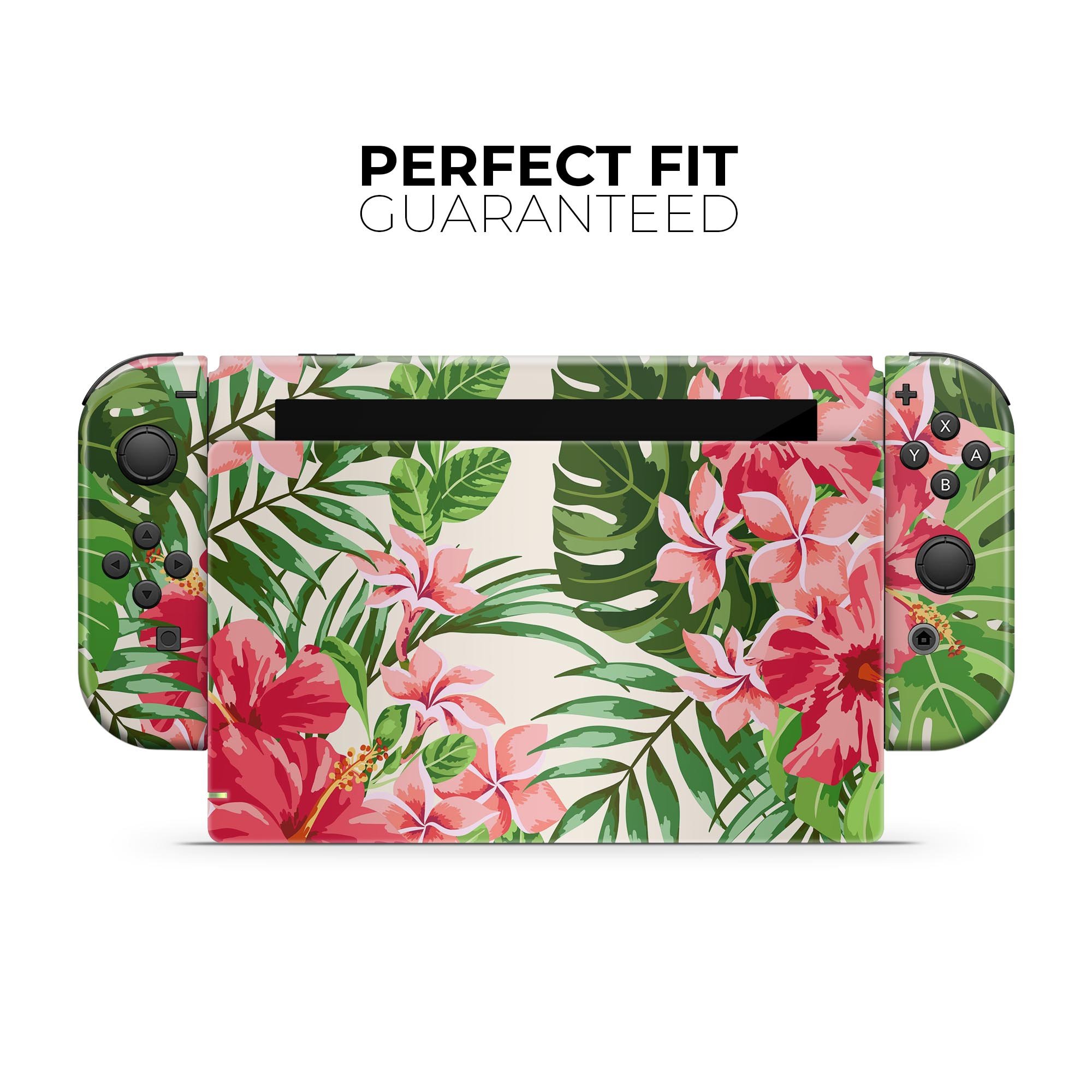 Dreamy Subtle Floral V1 skin decal wrap kit for Nintendo Switch, showcasing a beautiful floral design that fits snugly on the console.