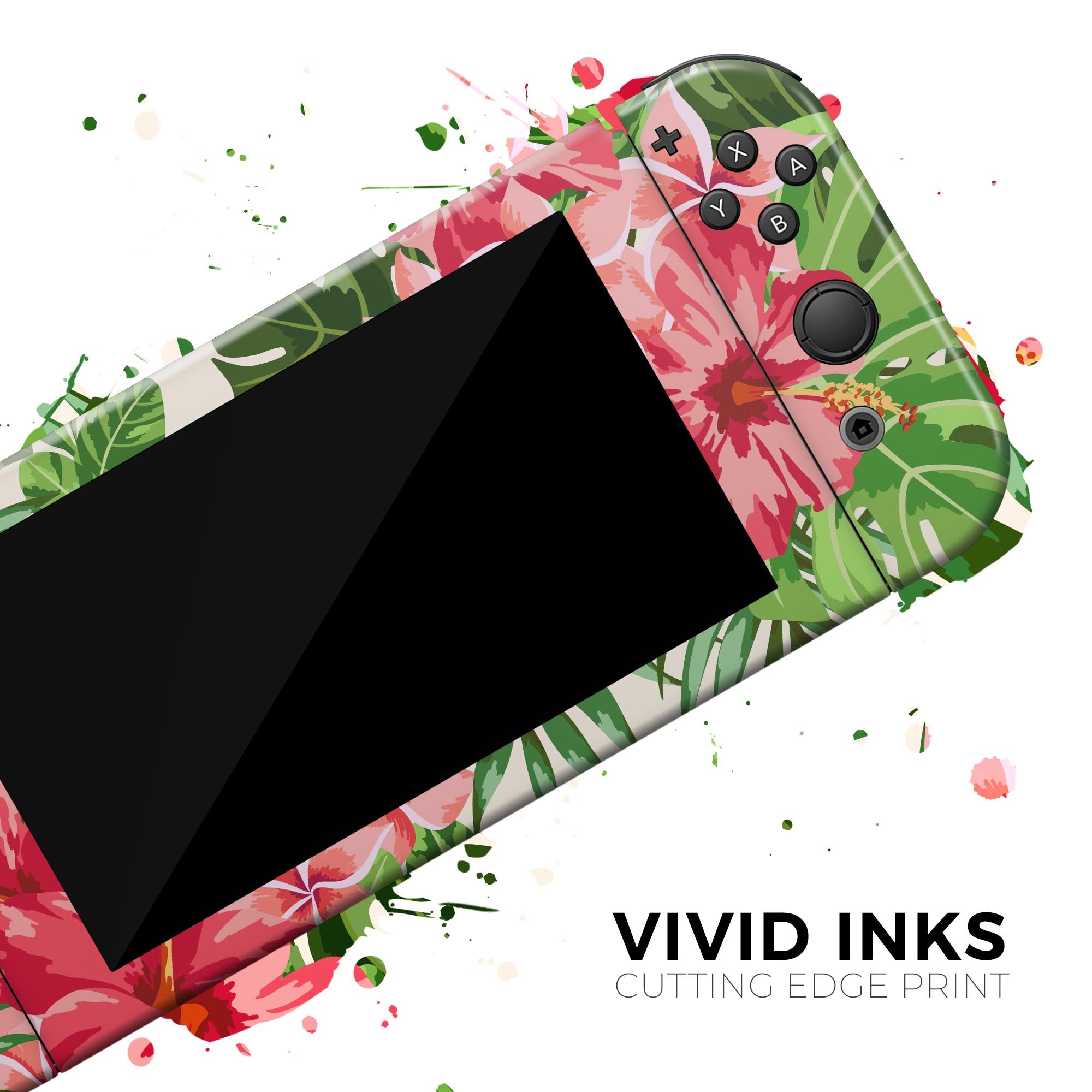 Dreamy Subtle Floral V1 skin decal wrap kit for Nintendo Switch, showcasing a beautiful floral design that fits snugly on the console.