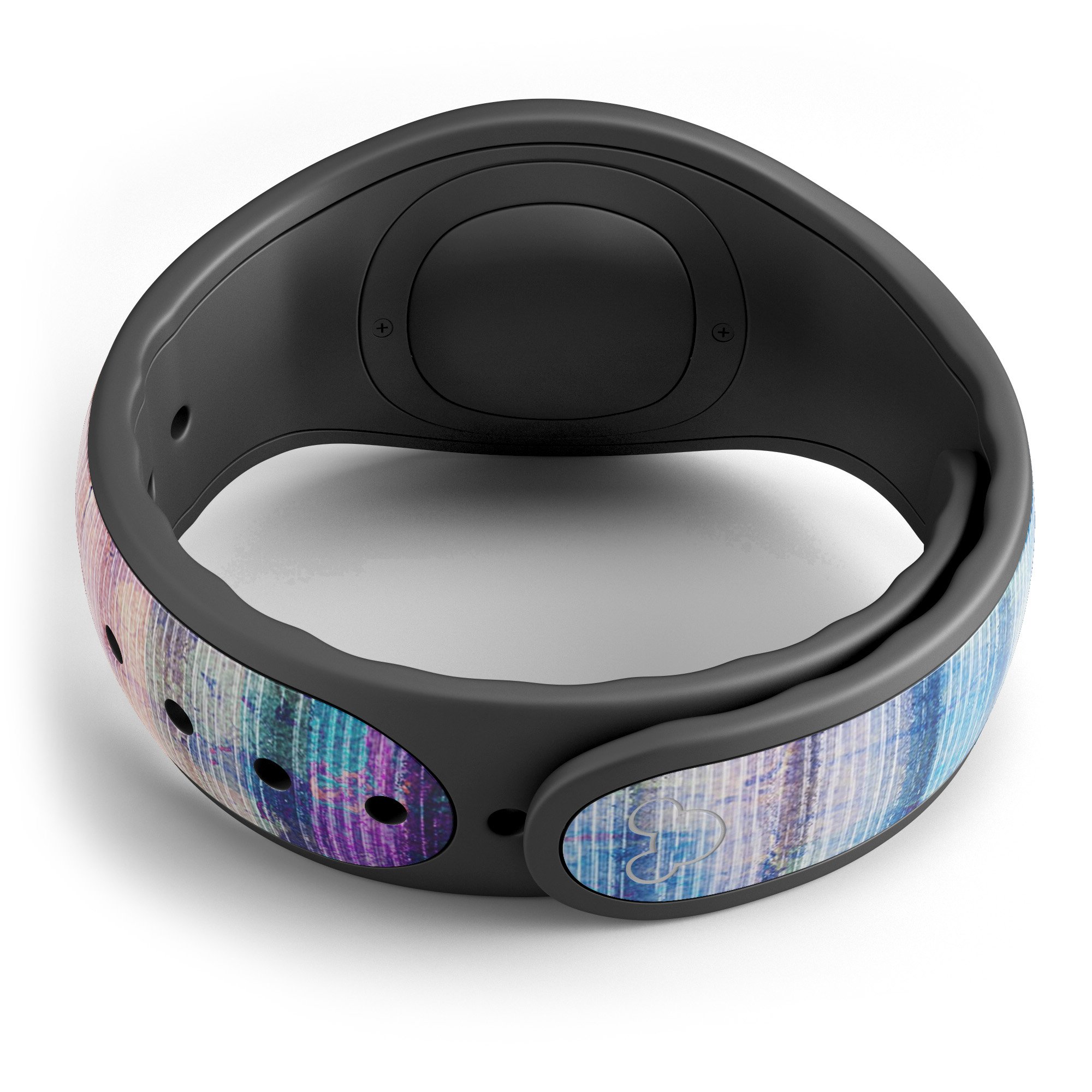 Dripping Blue Paint decal skin wrap kit for Disney Magic Band, showcasing vibrant blue paint design on a sleek band.