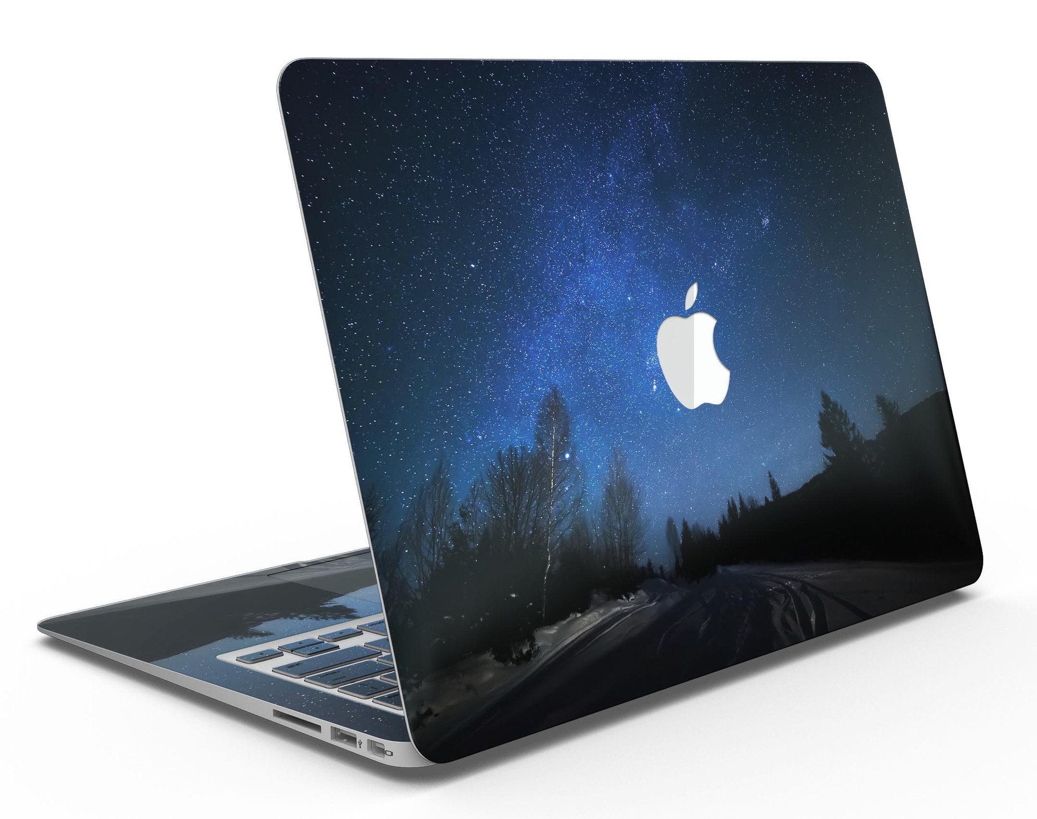 Drive all Night MacBook Air Skin Kit showcasing premium vinyl design with glossy and matte finish options.