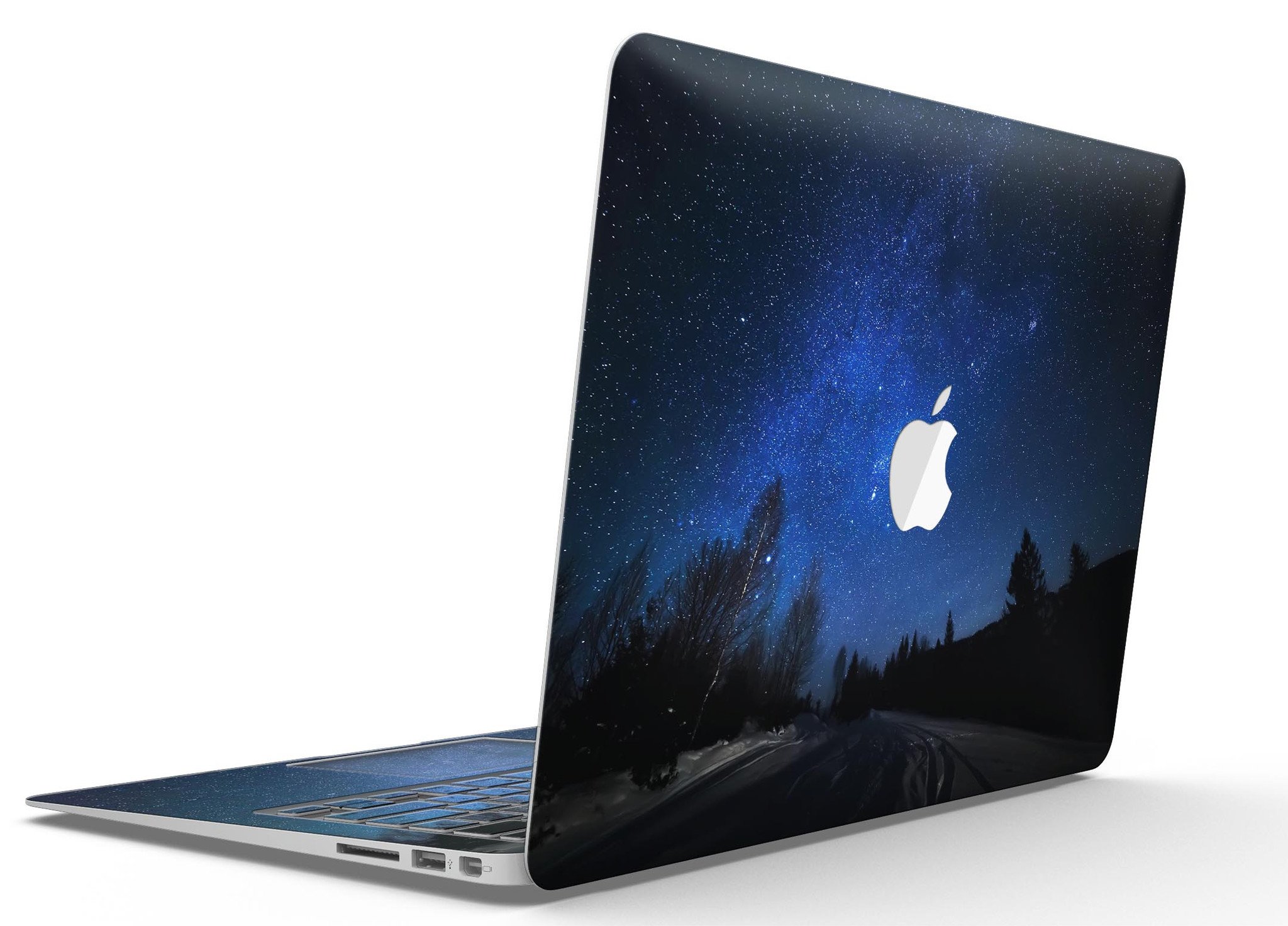 Drive all Night MacBook Air Skin Kit showcasing premium vinyl design with glossy and matte finish options.