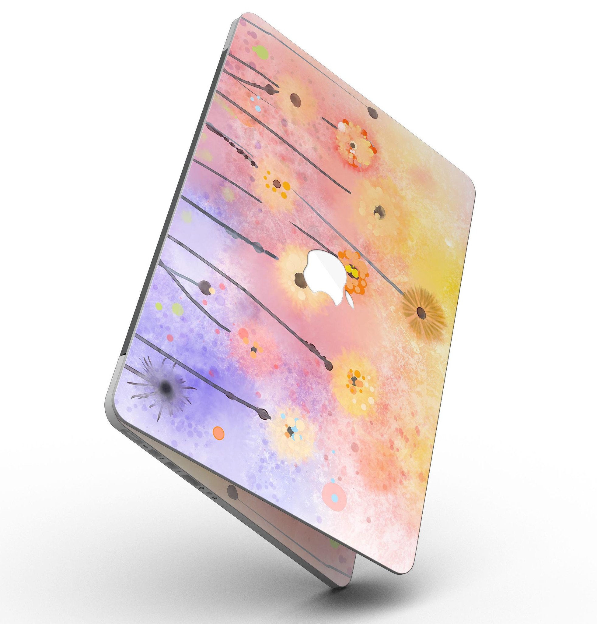 Drizzle Watercolor Flowers V2 skin for MacBook Pro with Retina Display, showcasing vibrant floral design on a sleek device.