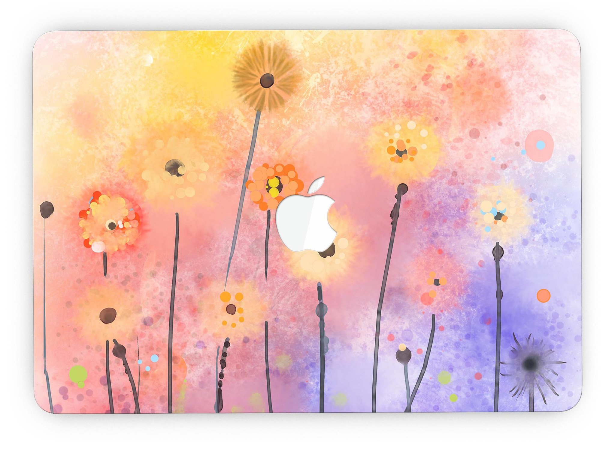 Drizzle Watercolor Flowers V2 skin for MacBook Pro with Retina Display, showcasing vibrant floral design on a sleek device.