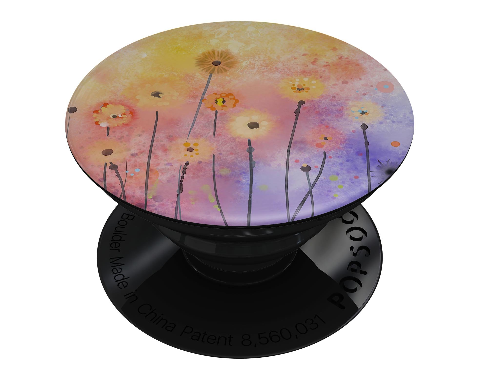 Drizzle Watercolor Flowers V2 Skin Kit for PopSockets, showcasing vibrant floral design on premium vinyl.