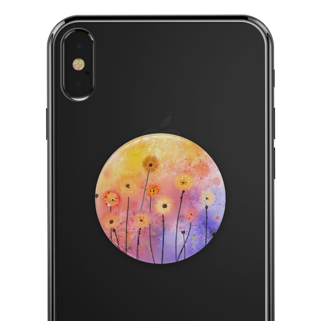 Drizzle Watercolor Flowers V2 Skin Kit for PopSockets, showcasing vibrant floral design on premium vinyl.