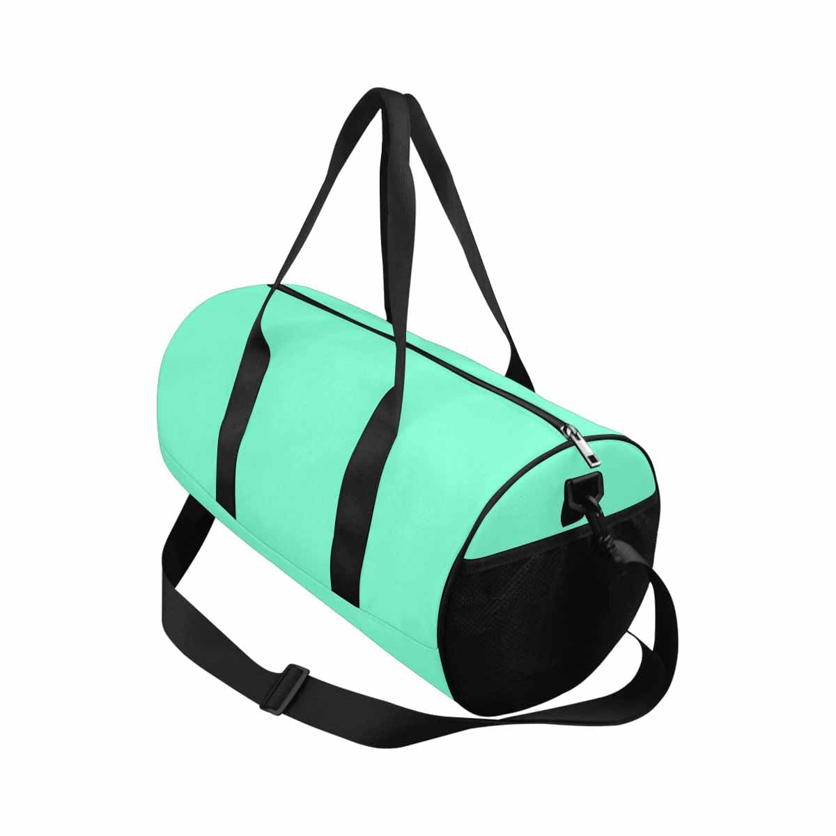 Aquamarine Green Duffel Bag designed for travel and outdoor activities, featuring waterproof fabric and spacious compartments.